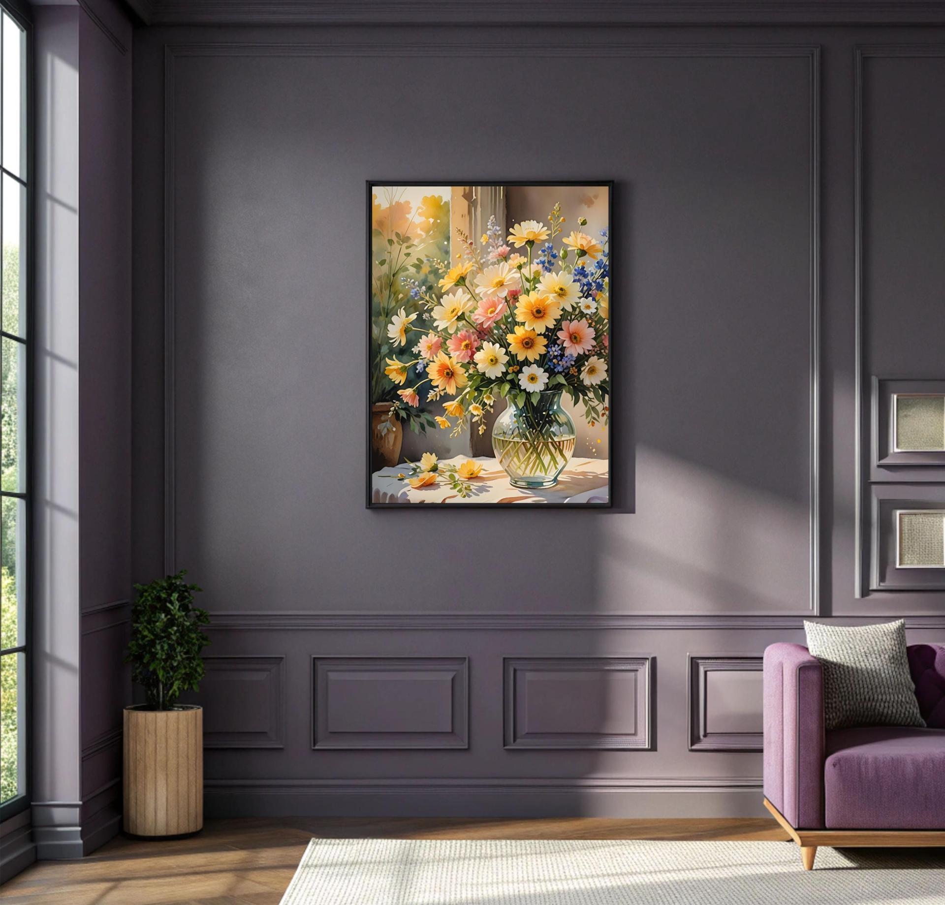 Floral Print - Framed or Unframed - Original Art - Print on Paper