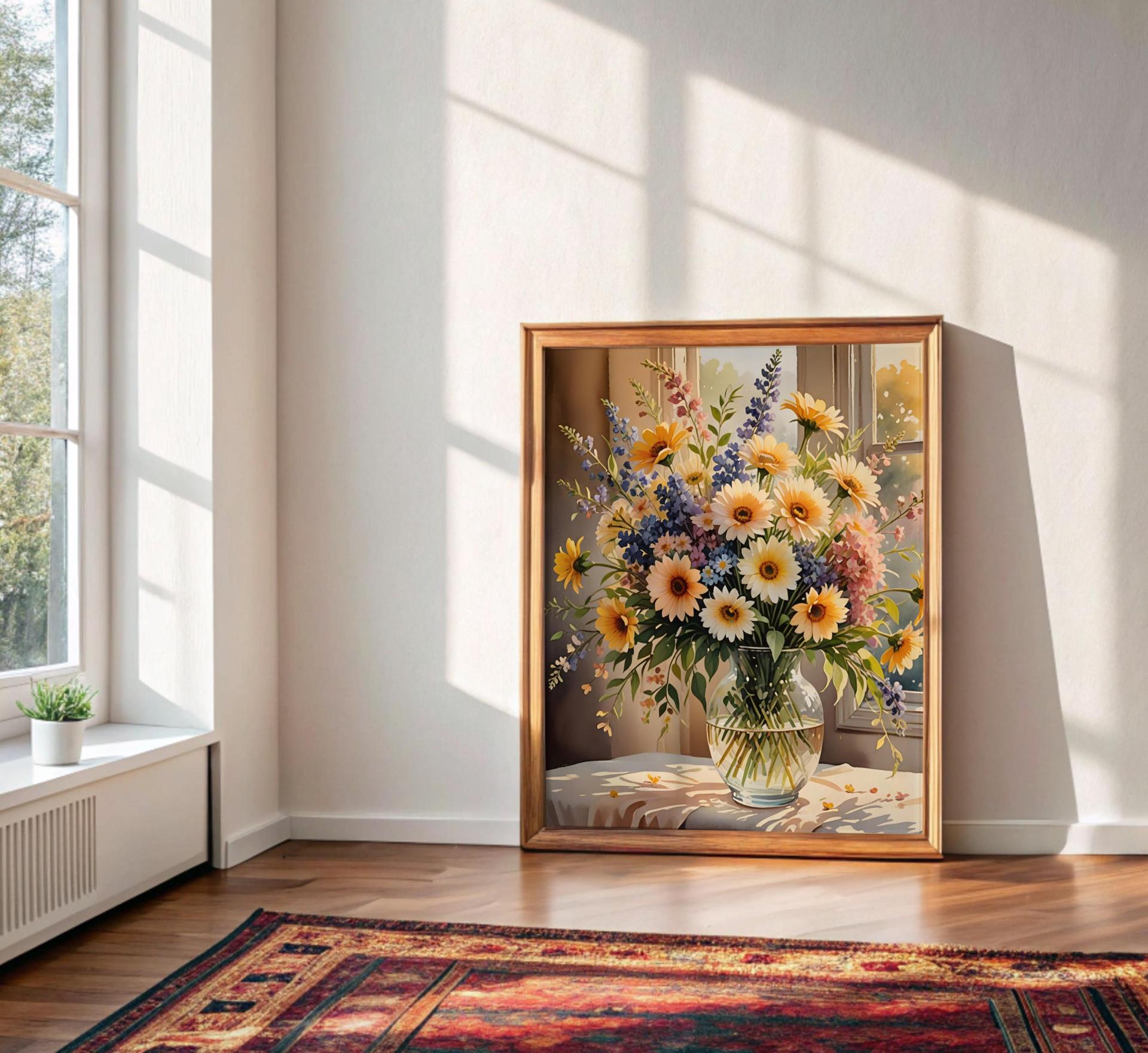 Floral Print - Framed or Unframed - Original Art - Print on Paper