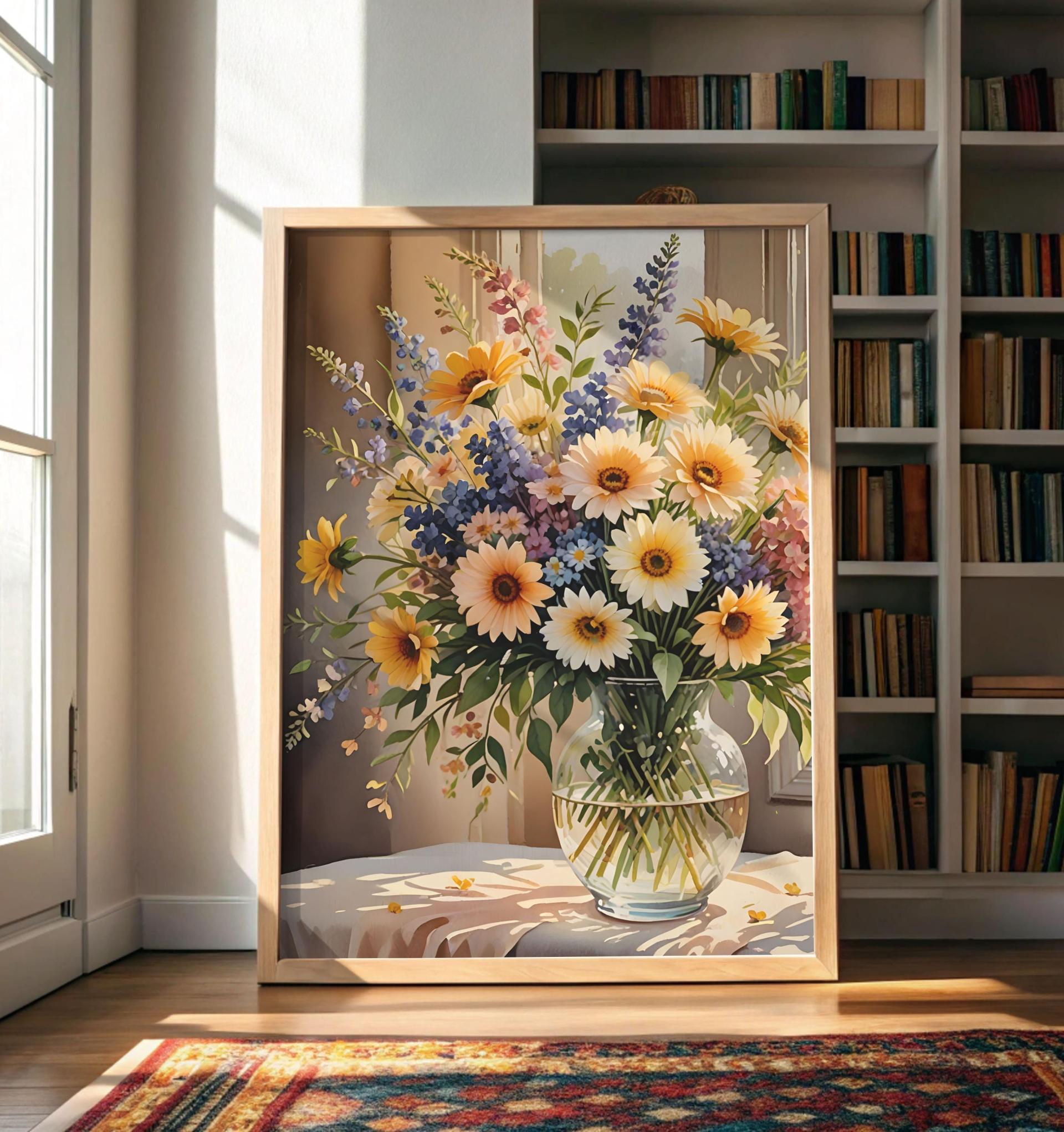 Floral Print - Framed or Unframed - Original Art - Print on Paper
