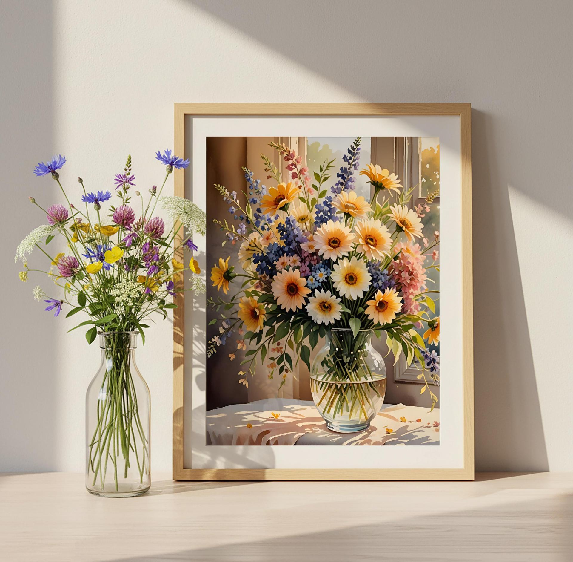 Floral Print - Framed or Unframed - Original Art - Print on Paper