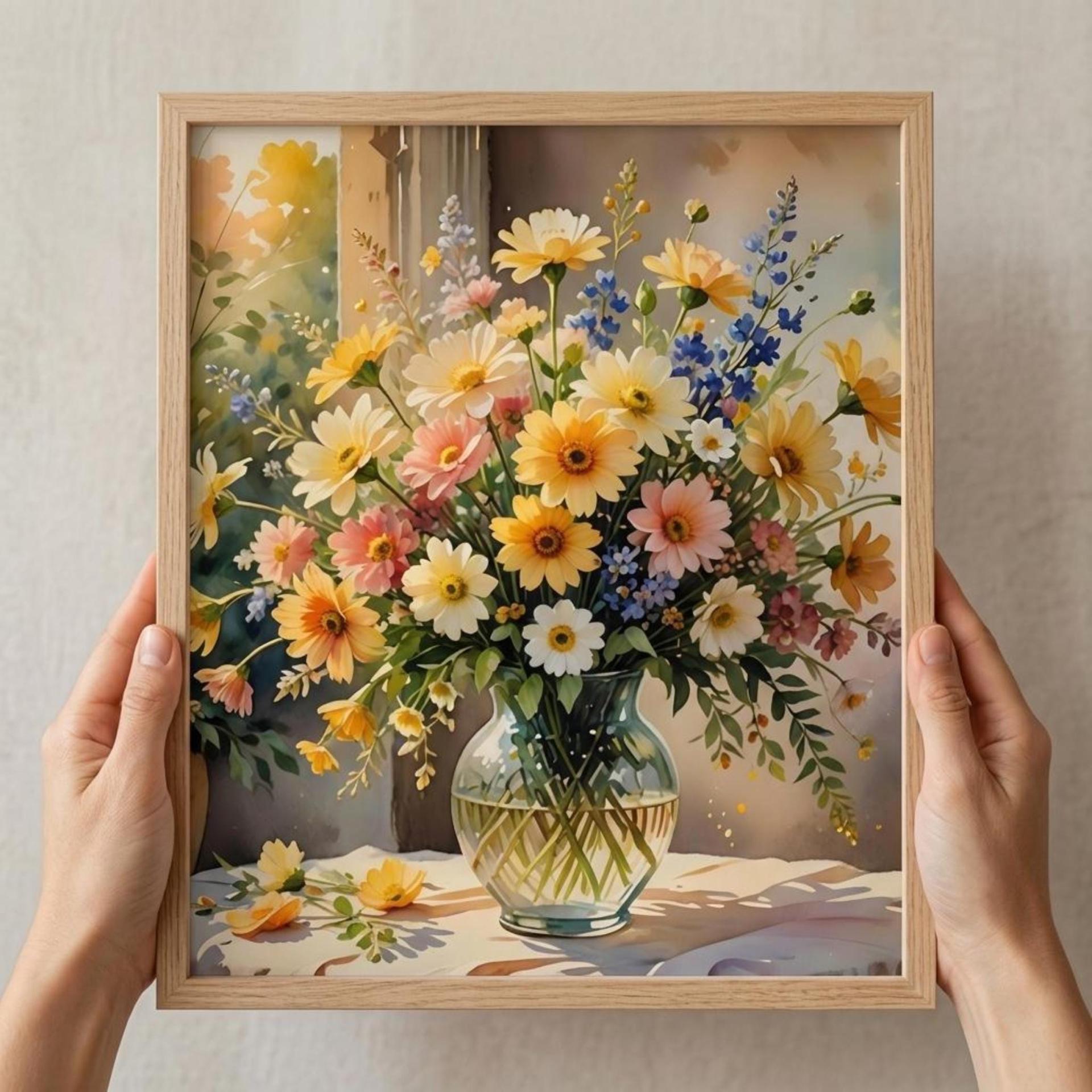 Floral Print - Framed or Unframed - Original Art - Print on Paper