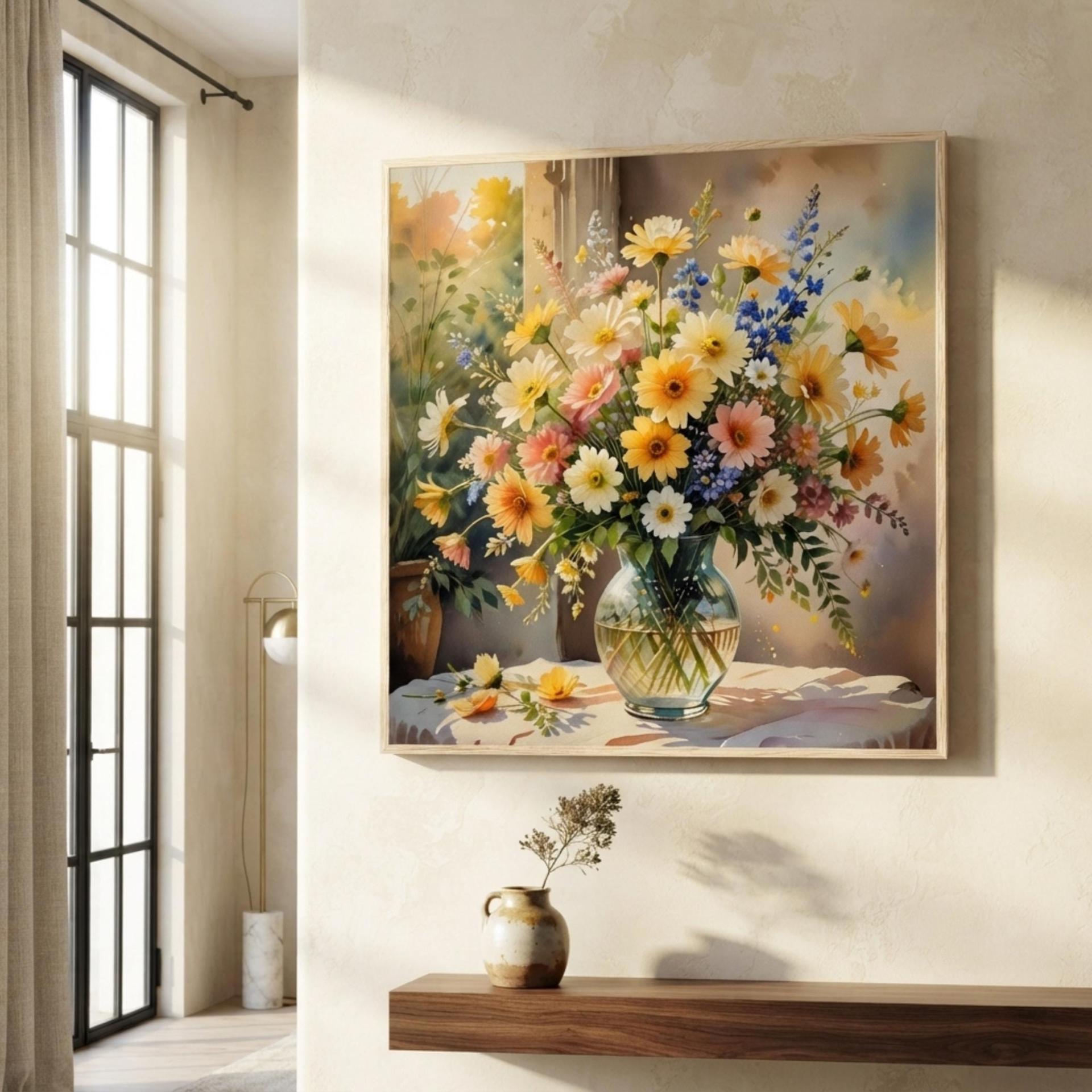 Floral Print - Framed or Unframed - Original Art - Print on Paper