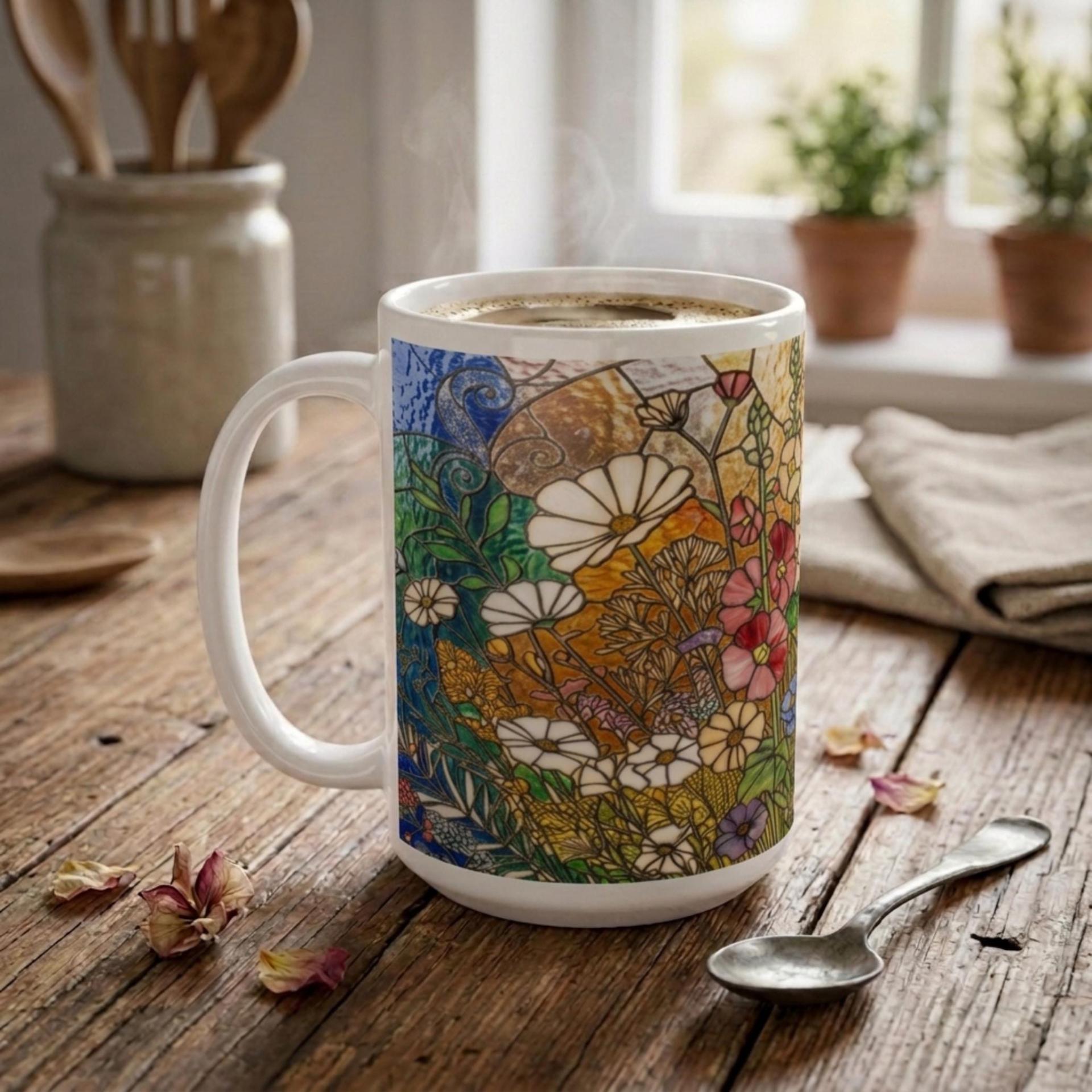 Floral Cups -  Large and Small Ceramic Mugs
