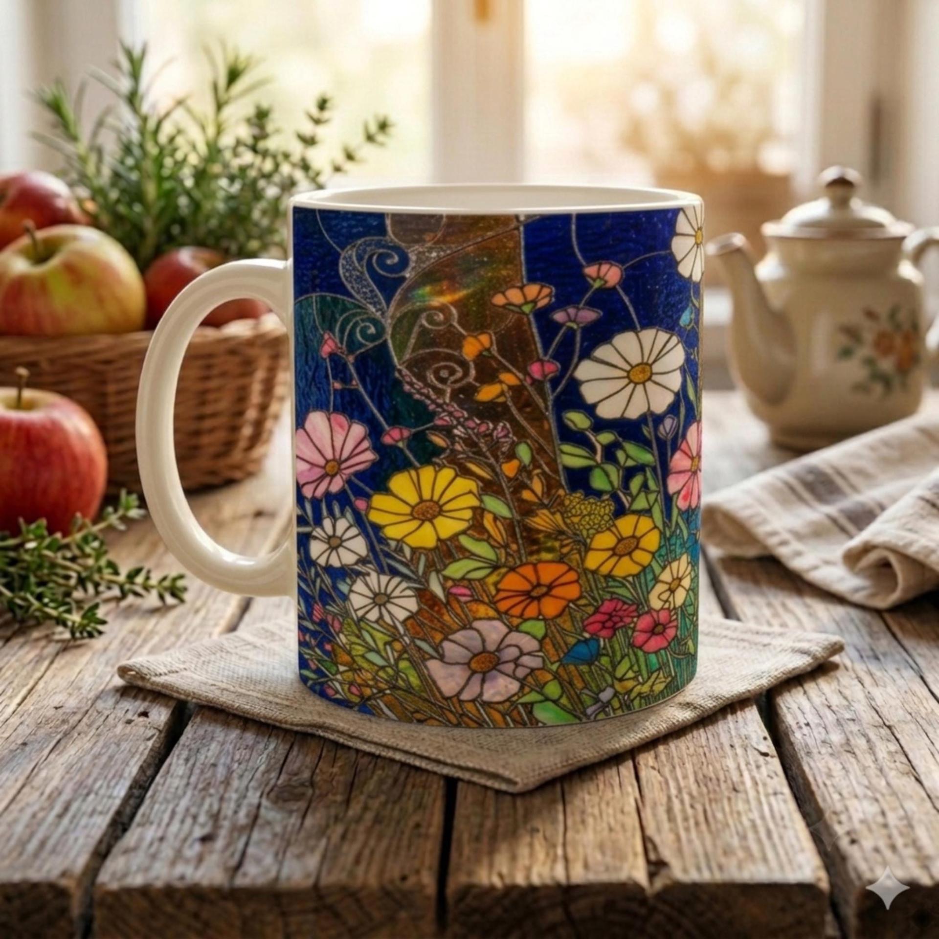 Floral Cups -  Large and Small Ceramic Mugs