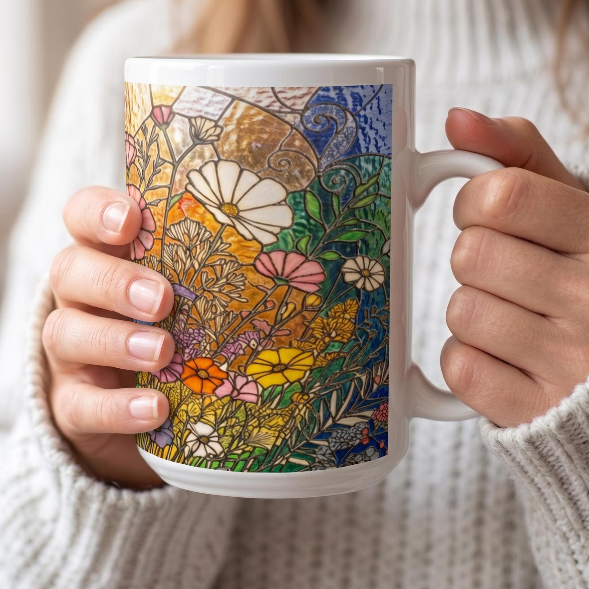 Floral Cups -  Large and Small Ceramic Mugs