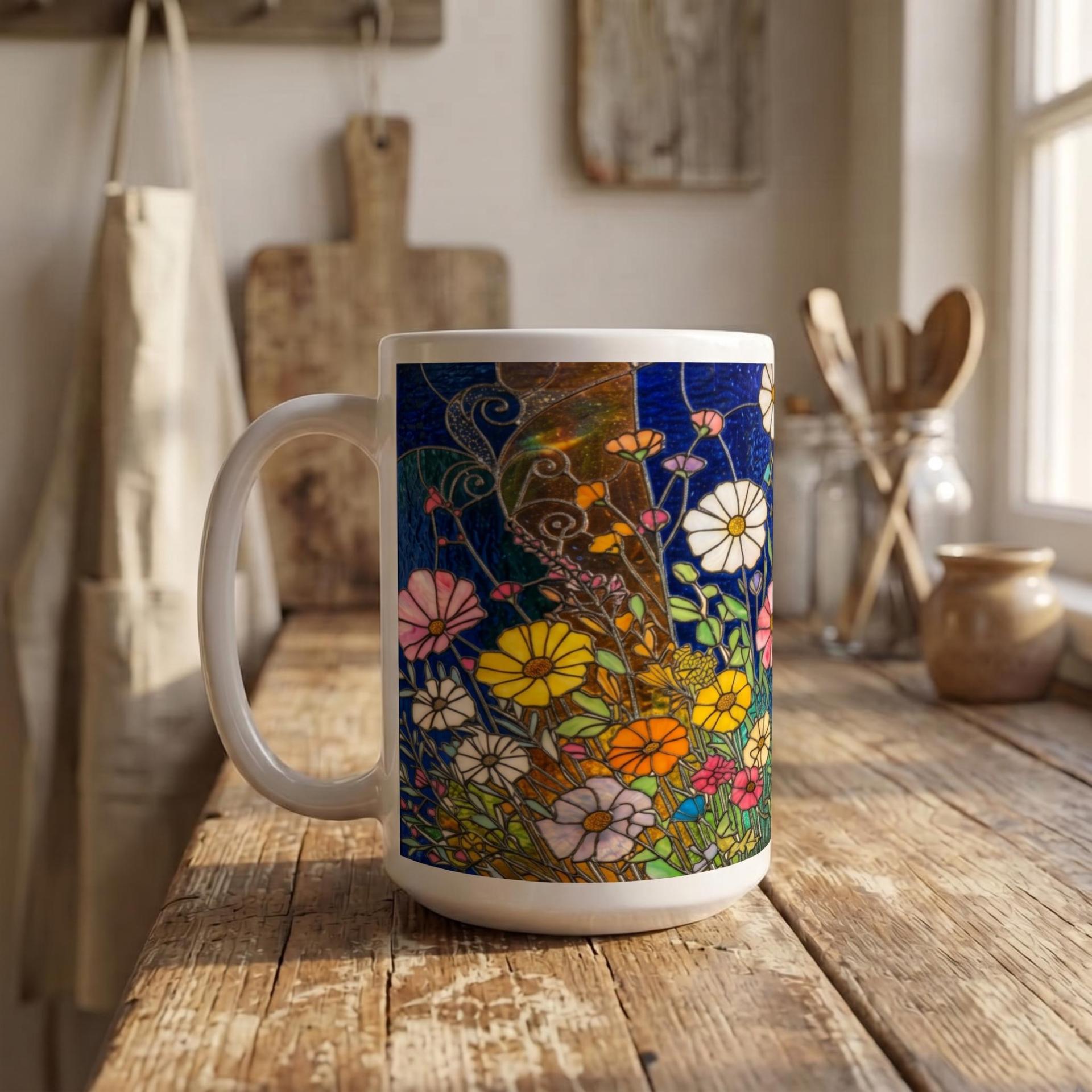 Floral Cups -  Large and Small Ceramic Mugs
