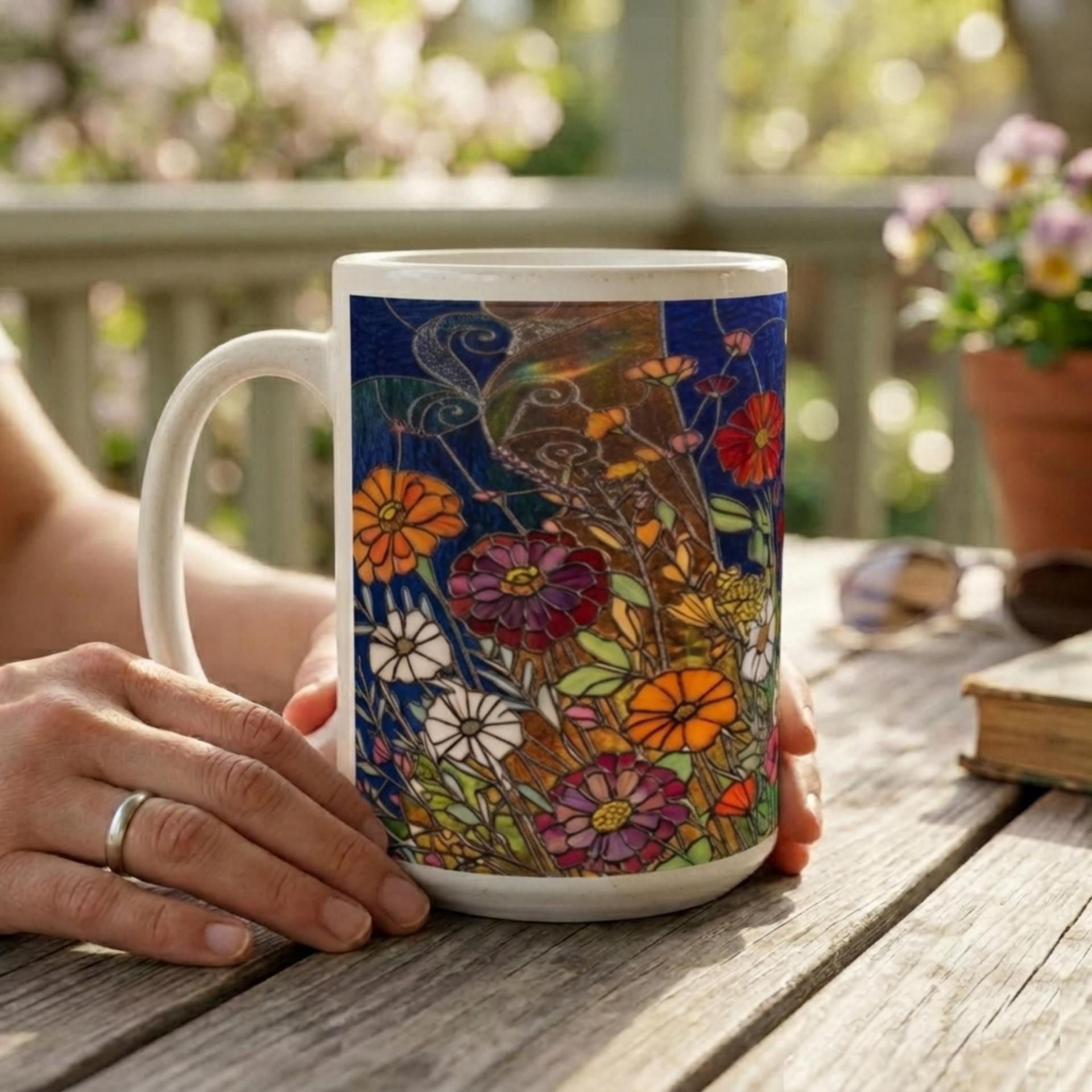 Floral Cups -  Large and Small Ceramic Mugs
