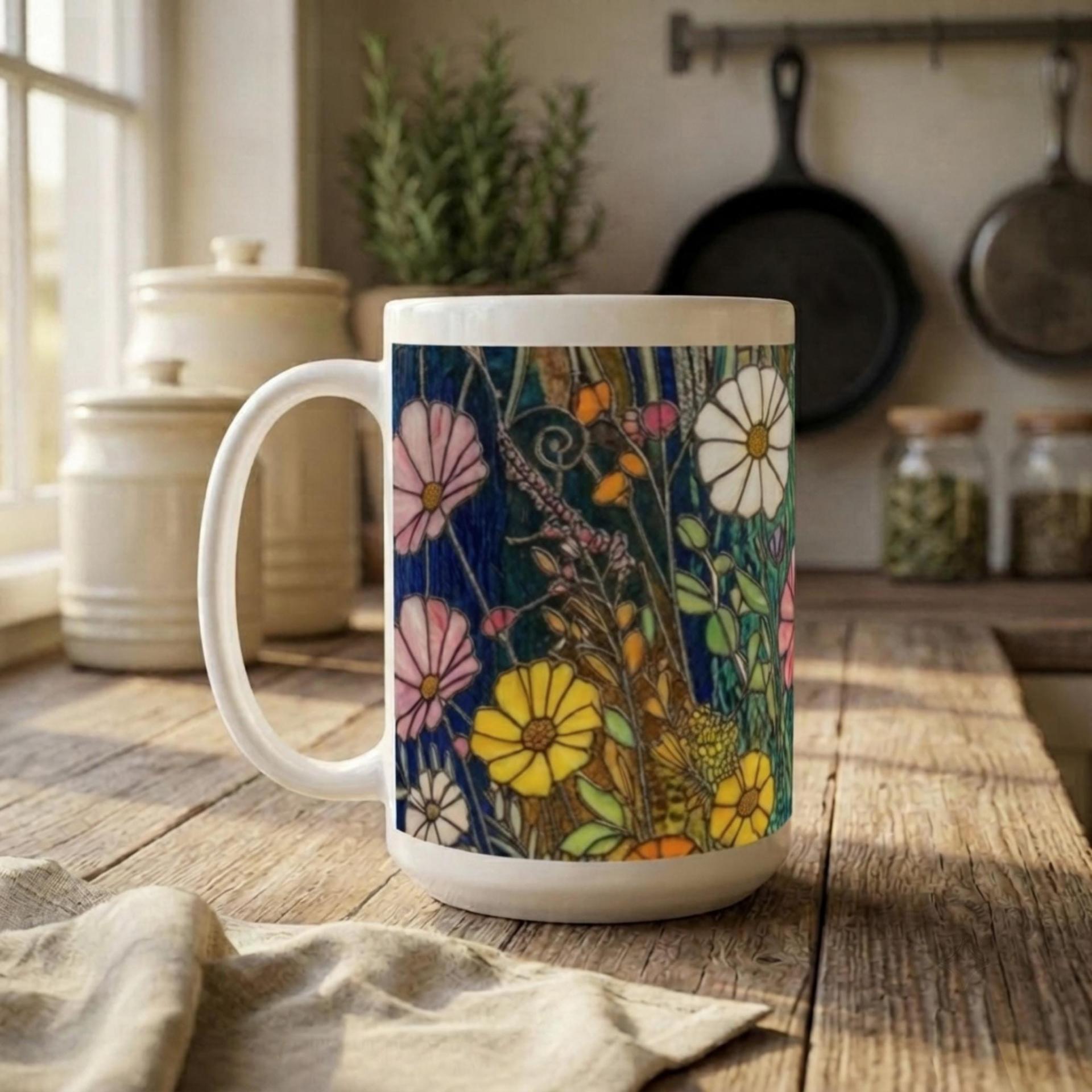 Floral Cups -  Large and Small Ceramic Mugs