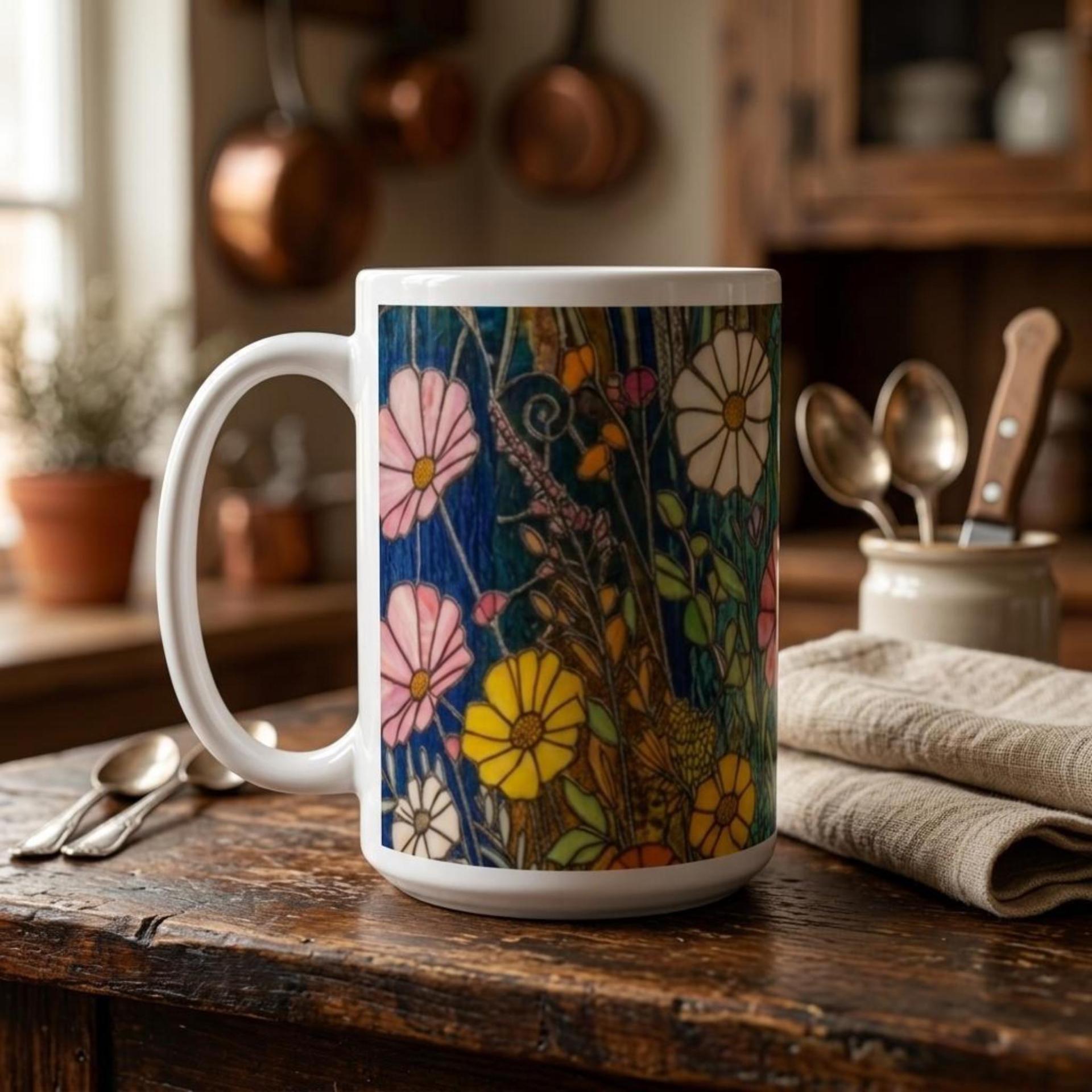 Floral Cups -  Large and Small Ceramic Mugs