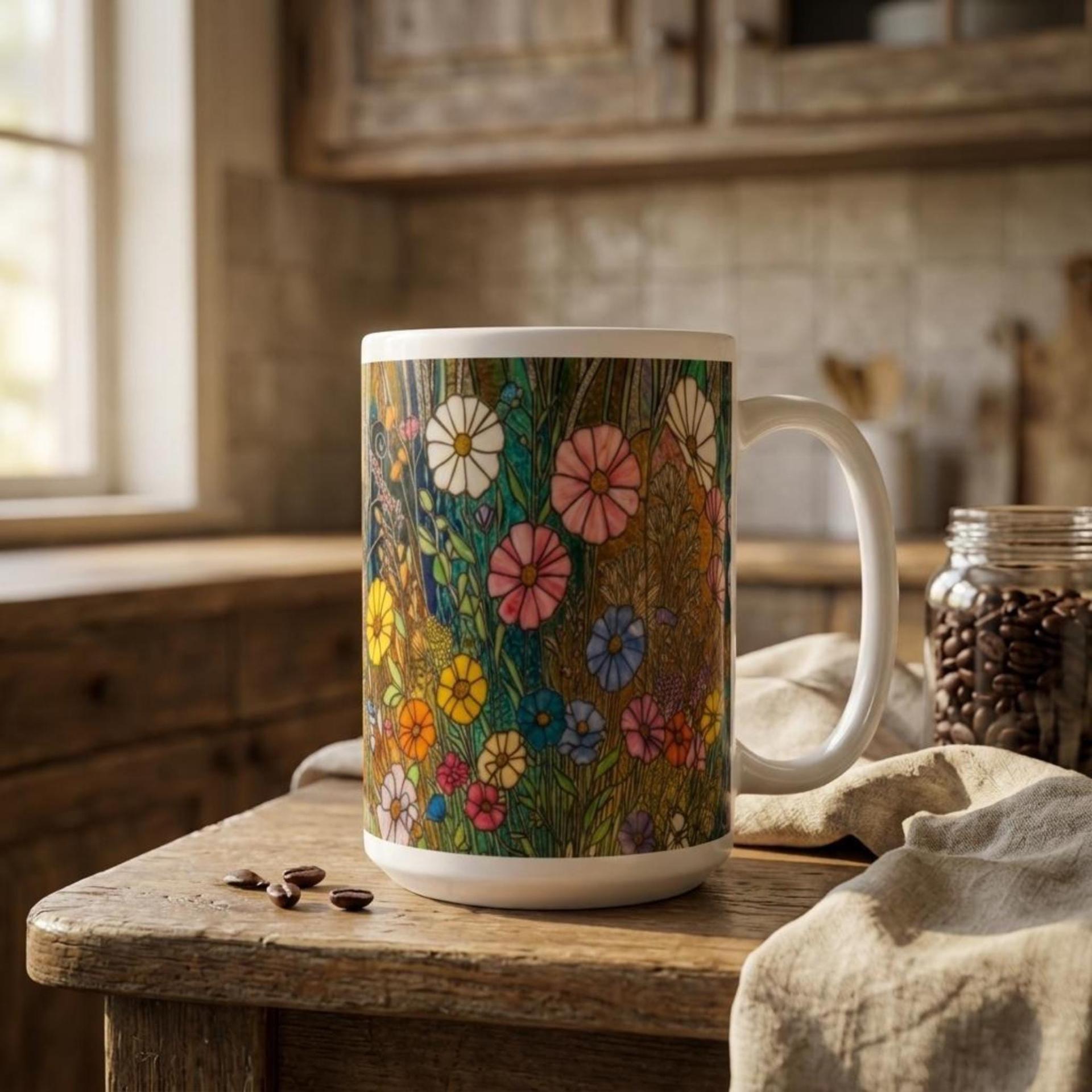 Floral Cups -  Large and Small Ceramic Mugs