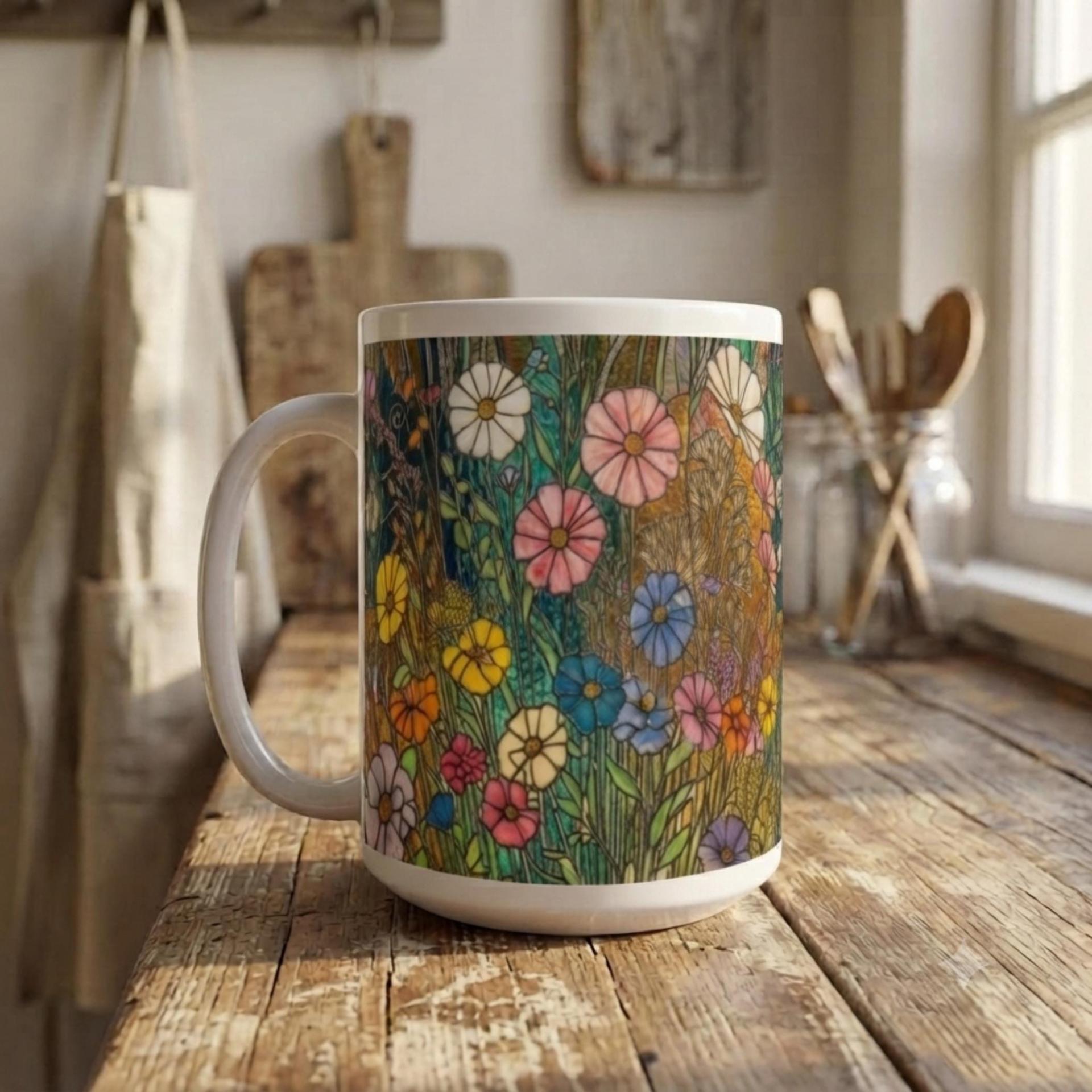 Floral Cups -  Large and Small Ceramic Mugs