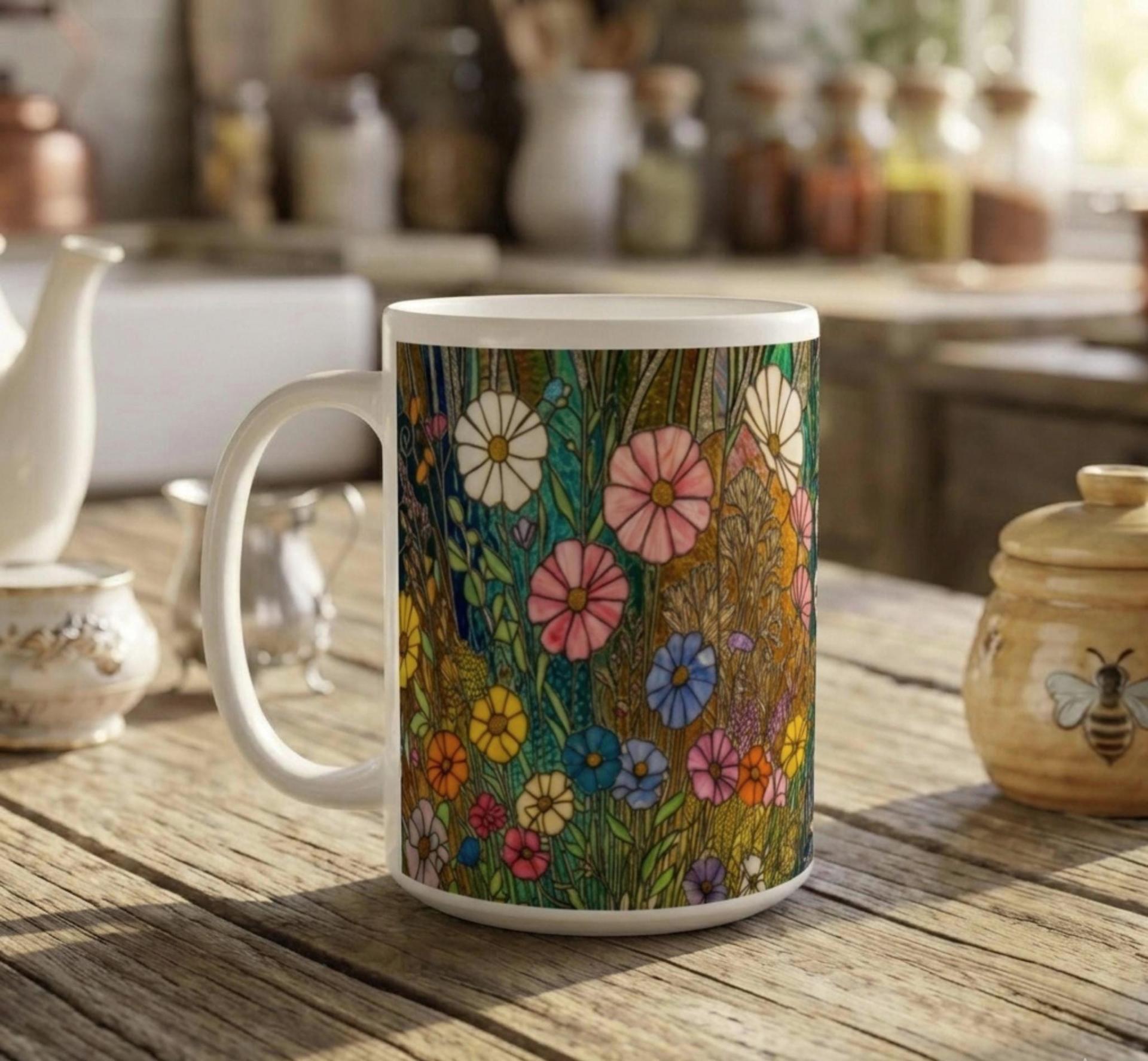 Floral Cups -  Large and Small Ceramic Mugs