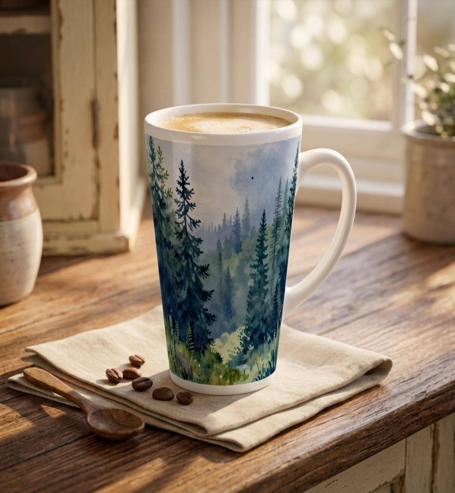 Latte 17oz Ceramic Mug - Coffee or Tea Cup, Extra Tall