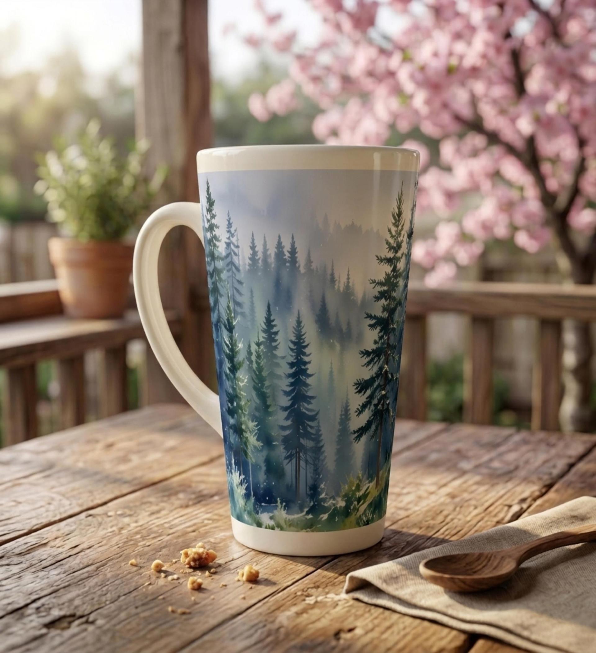 Latte 17oz Ceramic Mug - Coffee or Tea Cup, Extra Tall
