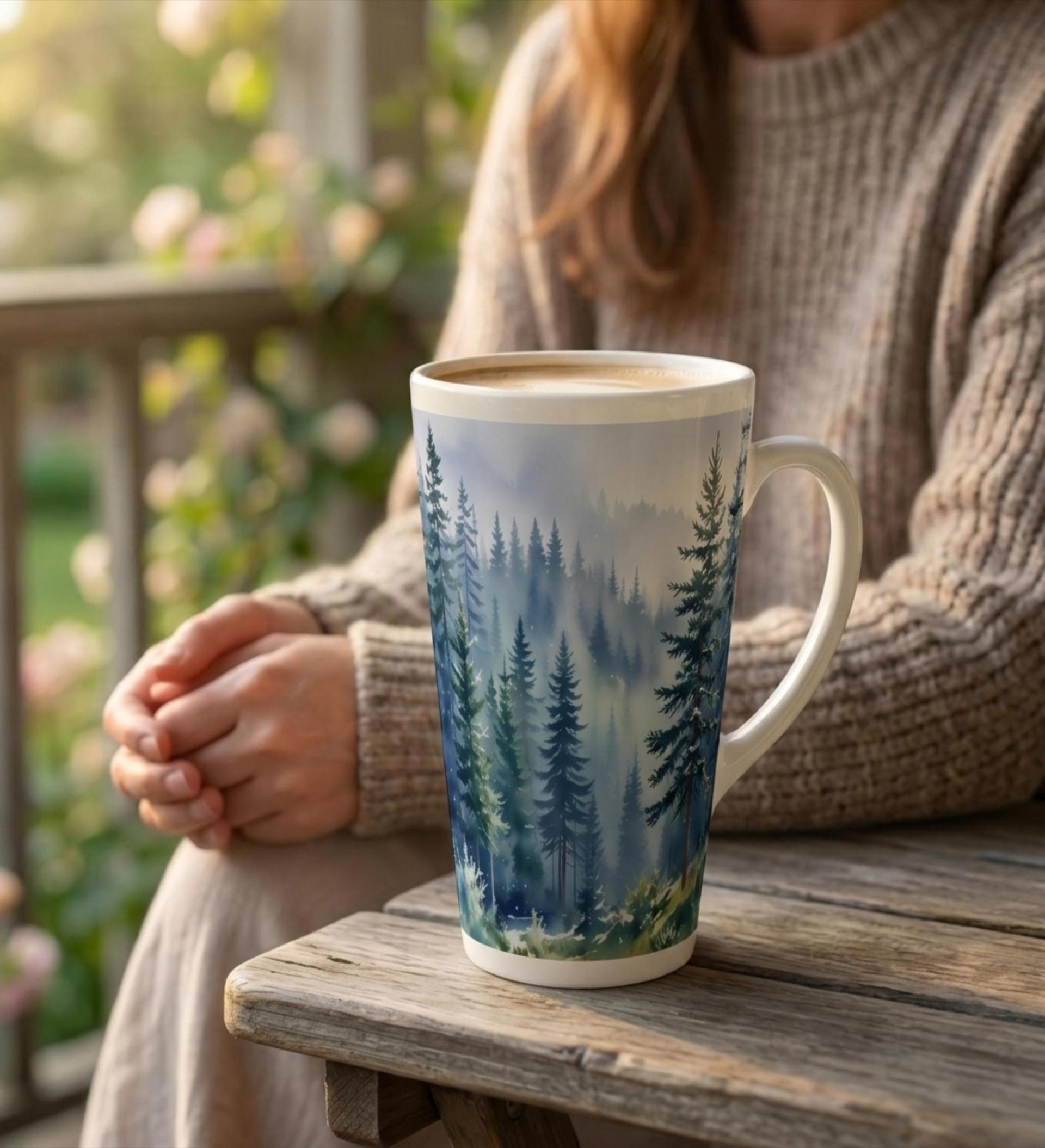 Latte 17oz Ceramic Mug - Coffee or Tea Cup, Extra Tall