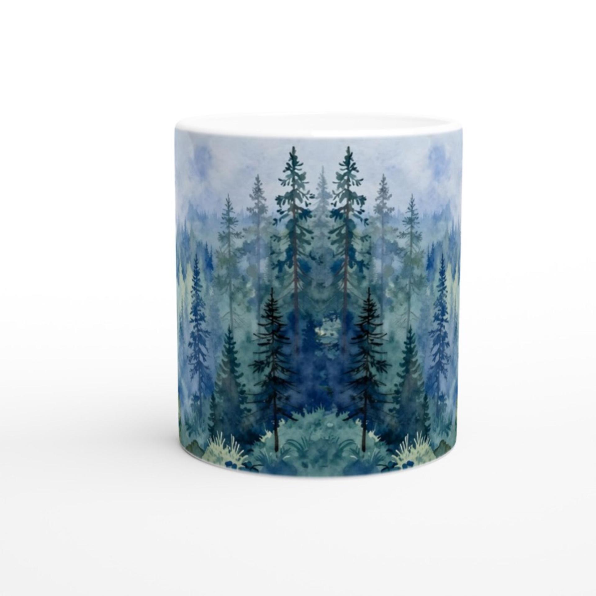 Forest Cups Set -  Large and Small Ceramic Mugs