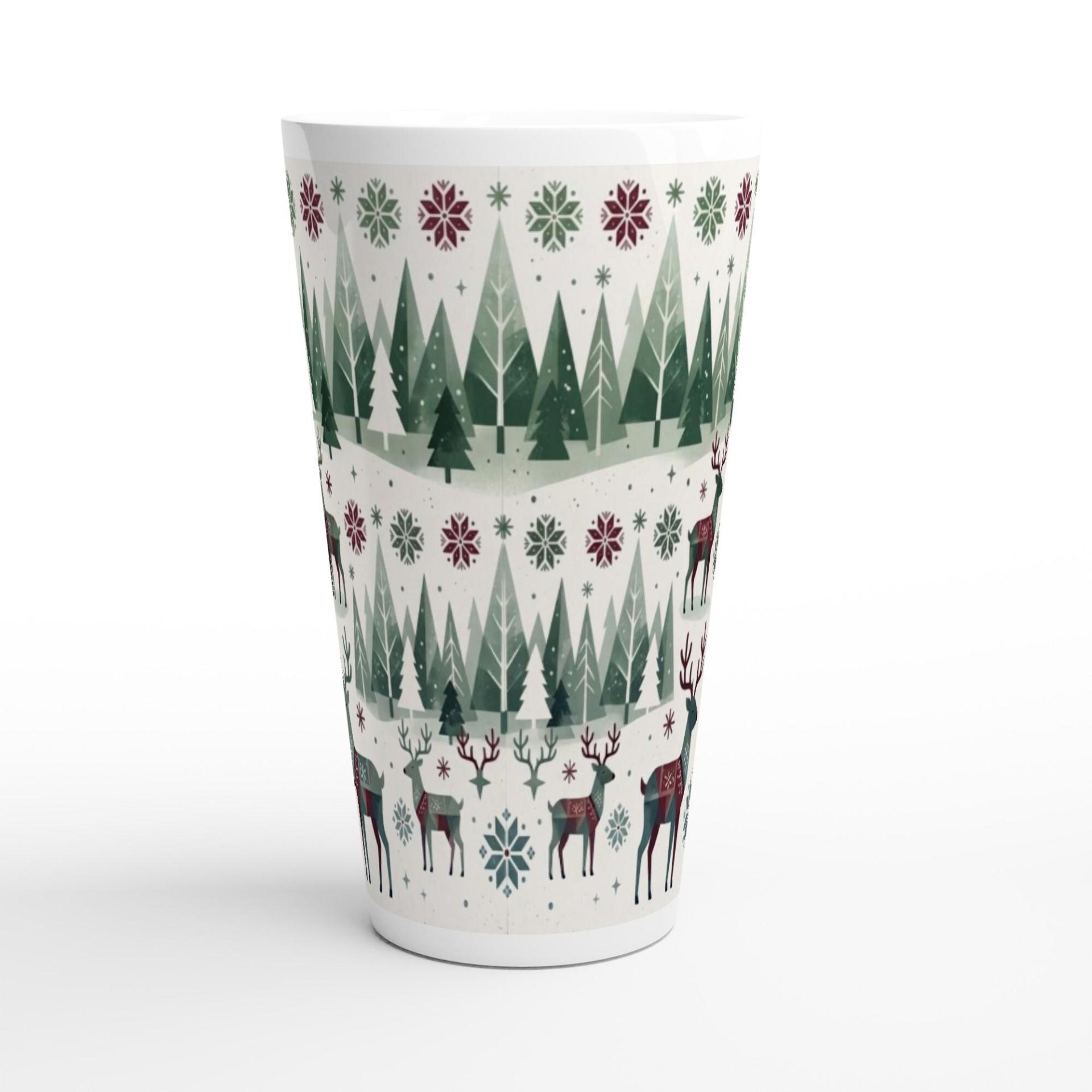 Christmas Mugs, Latte 17oz Ceramic Mug - Coffee or Tea Cup, Extra Tall