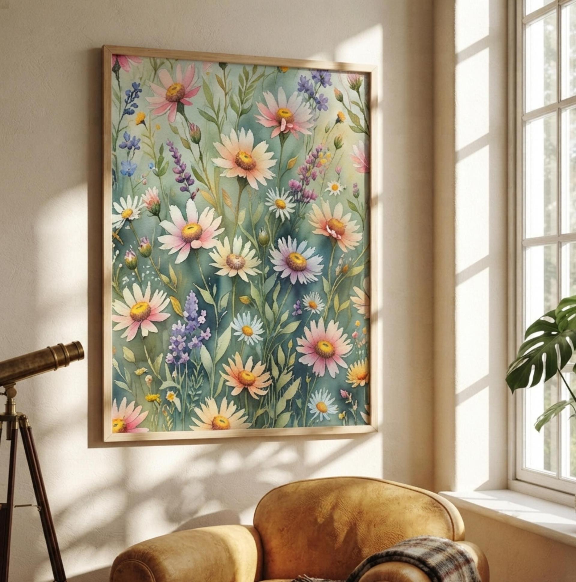 Floral Print - Framed or Unframed - Original Art - Print on Paper