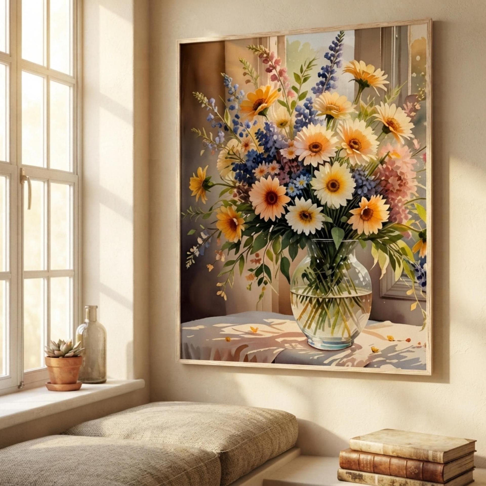 Floral Print - Framed or Unframed - Original Art - Print on Paper