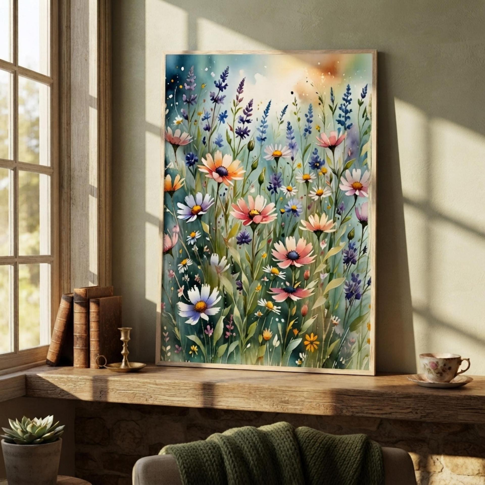 Floral Print - Framed or Unframed - Original Art - Print on Paper