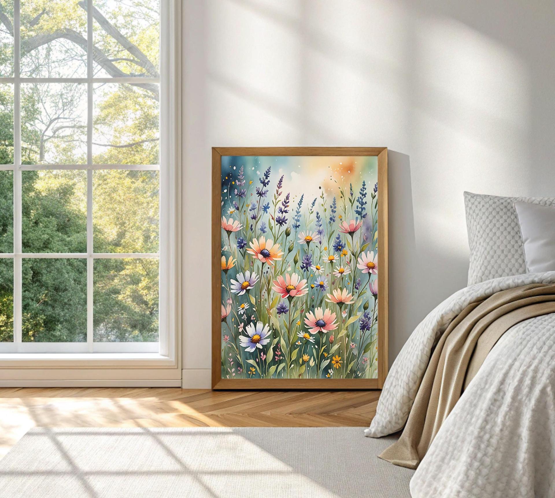 Floral Print - Framed or Unframed - Original Art - Print on Paper