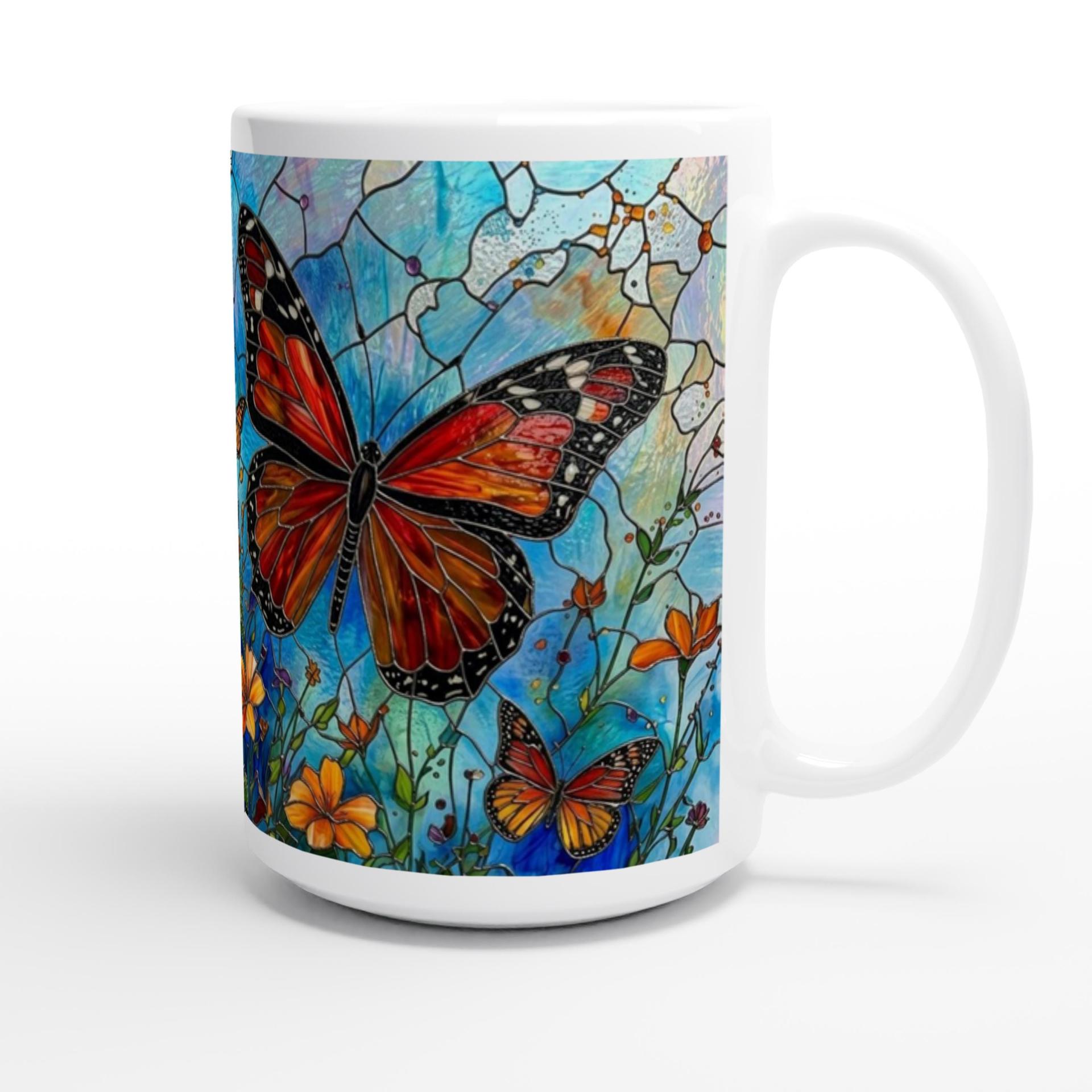 Butterfly Cups Set -  Large and Small Ceramic Mugs