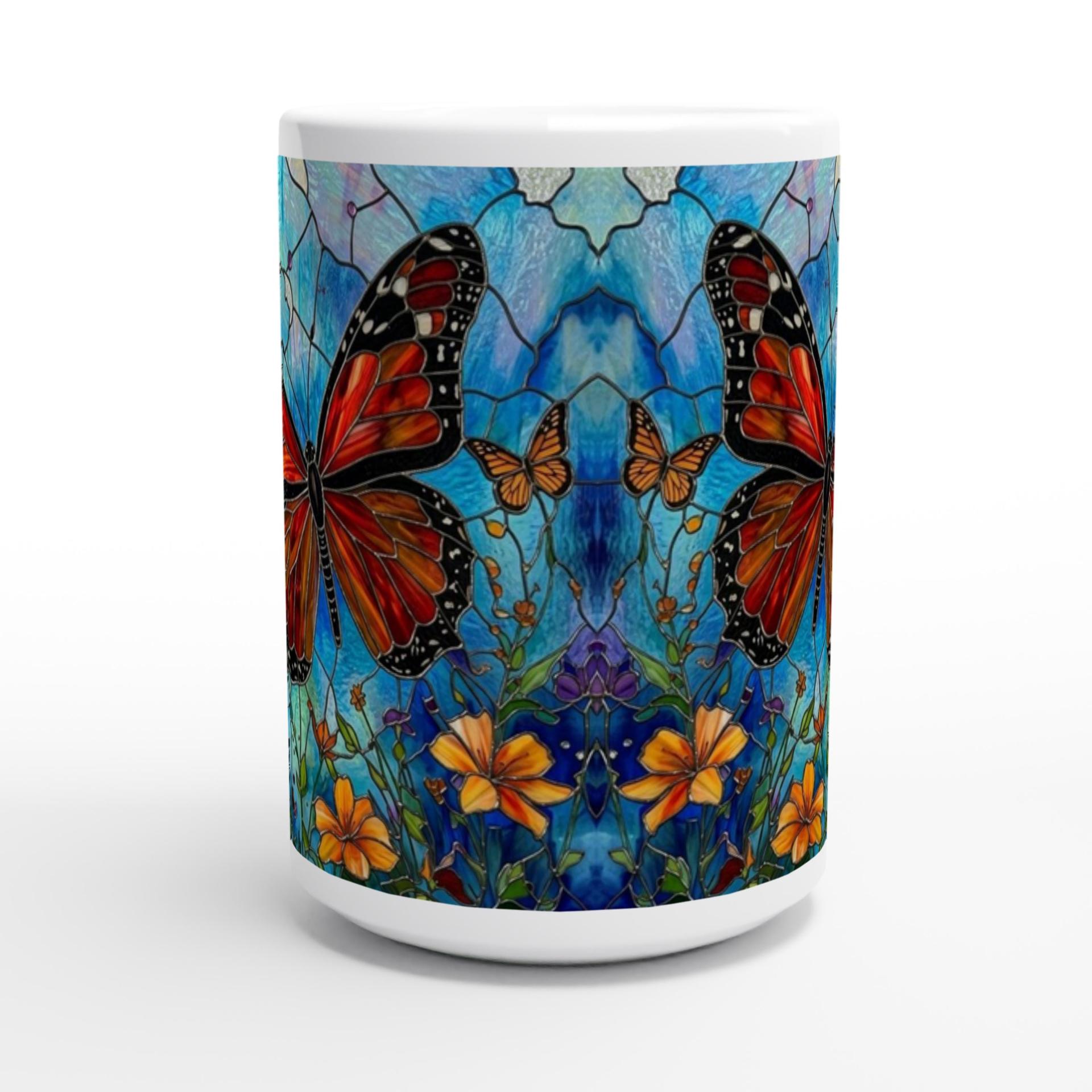 Butterfly Cups Set -  Large and Small Ceramic Mugs