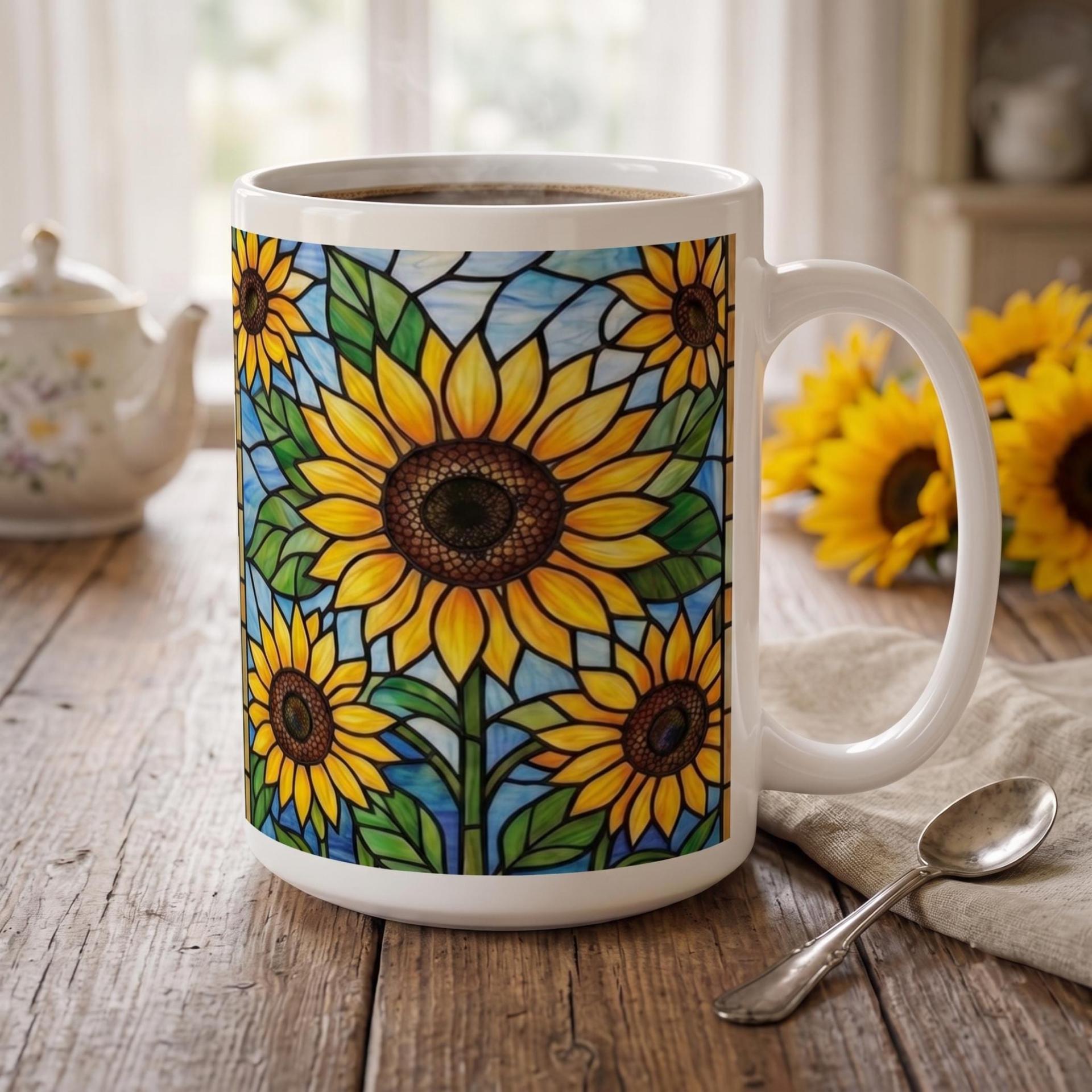 Sunflower Cups Set - Large and Small Mugs