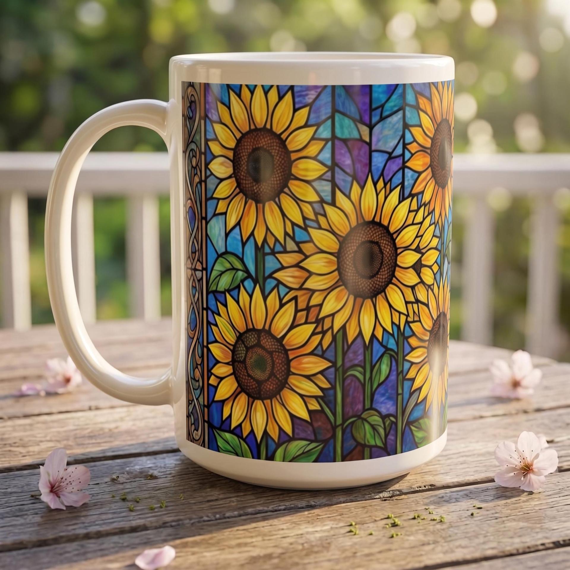 Sunflower Cups Set - Large and Small Mugs