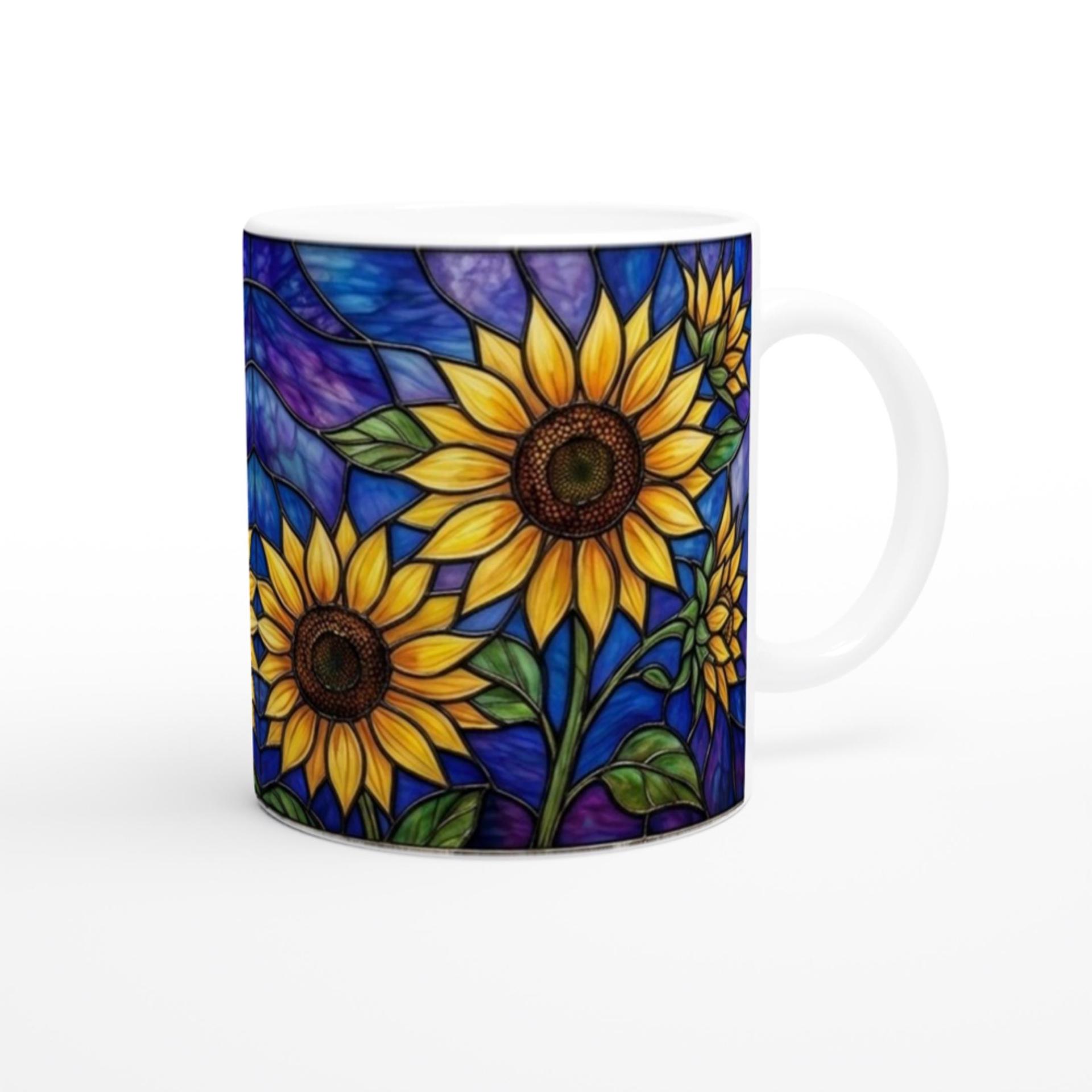 Sunflower Cups Set -  Large and Small Ceramic Mugs