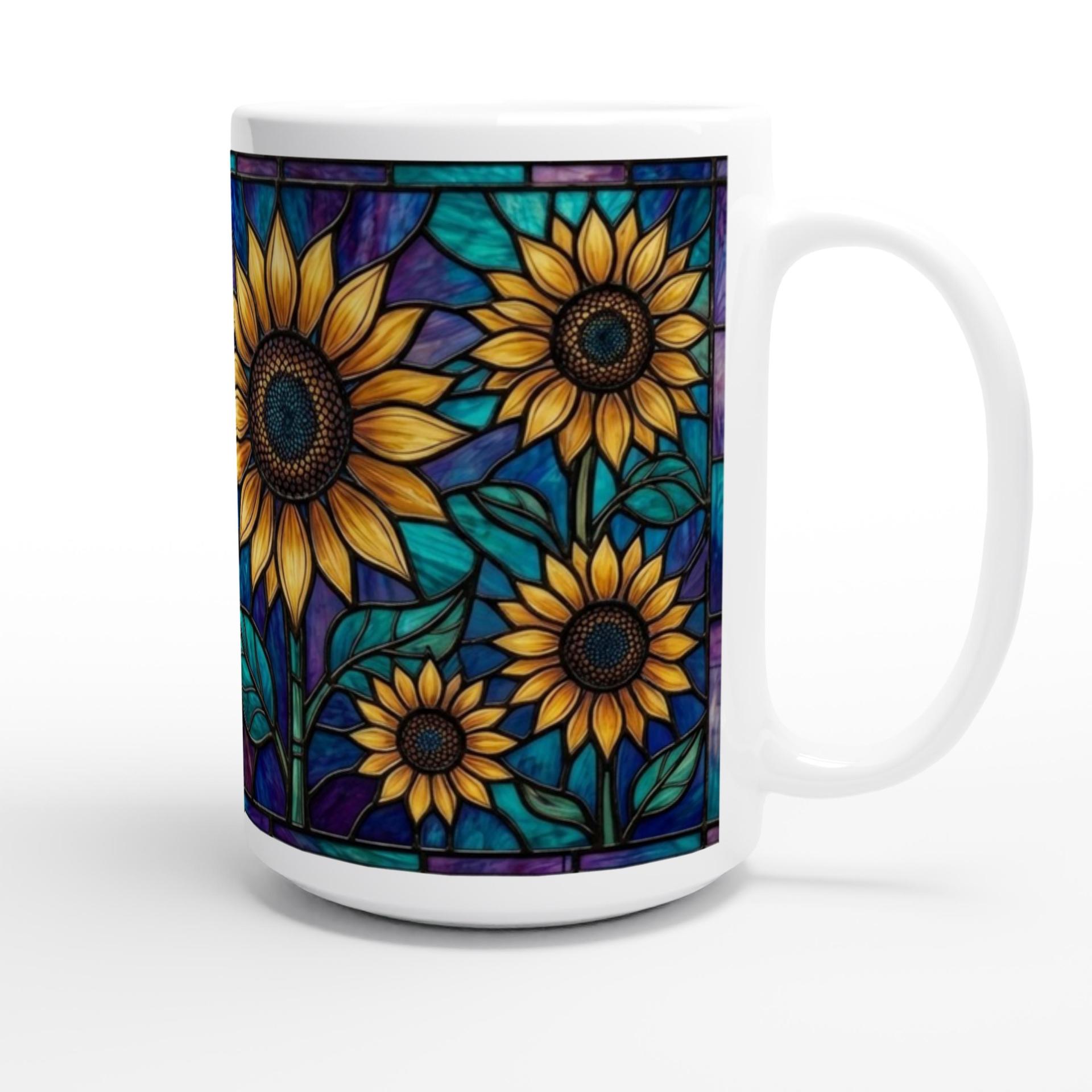 Sunflower Cups Set -  Large and Small Ceramic Mugs