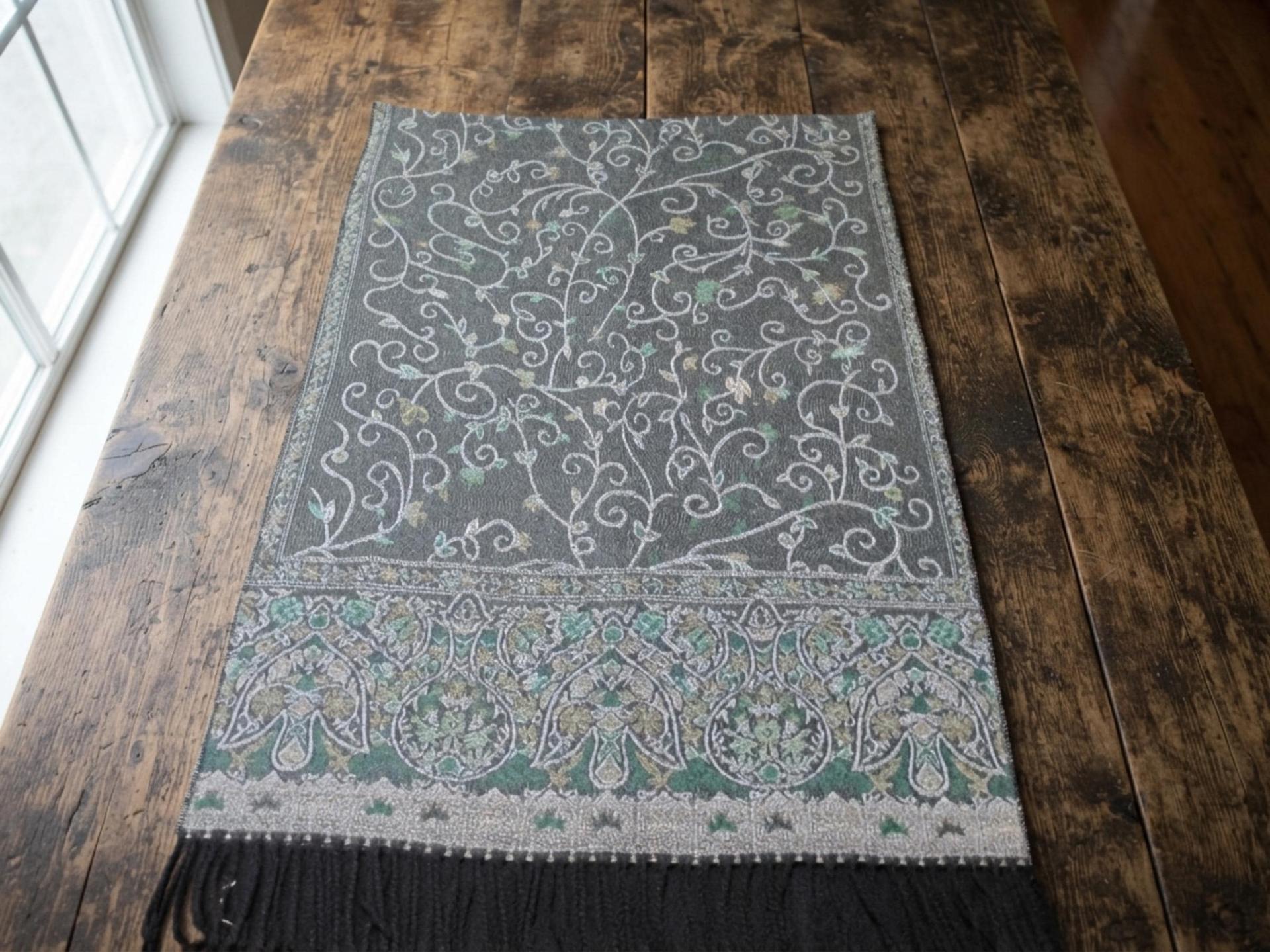 Thick & Soft Pashmina Shawl and Scarf for Women, Jacquard Brocade, Blanket Shawl