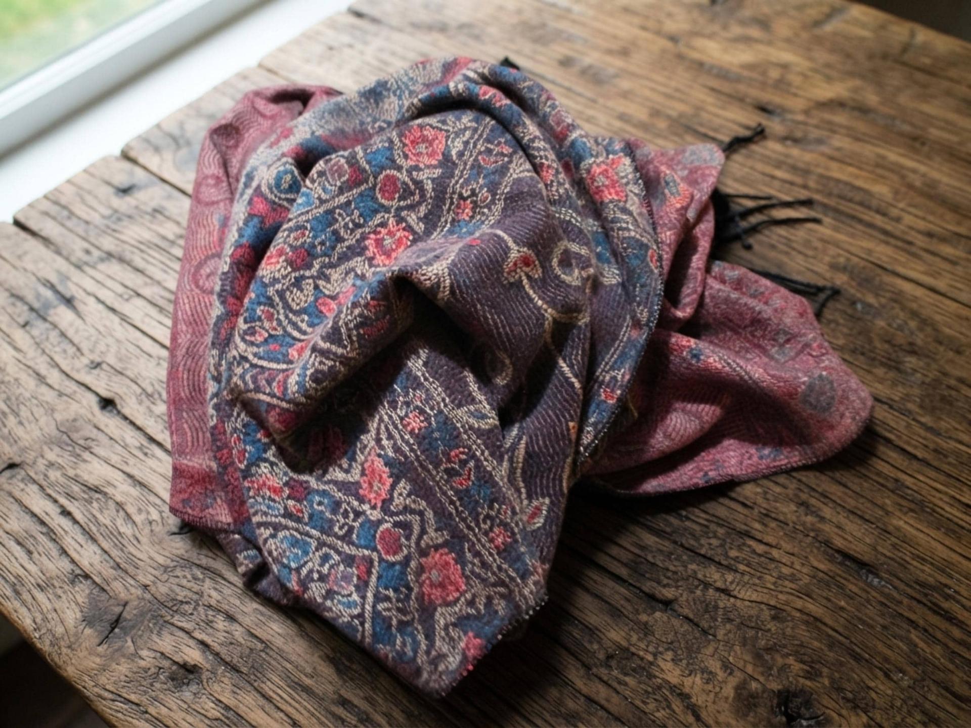 Thick & Soft Pashmina Shawl and Scarf for Women, Jacquard Brocade, Blanket Shawl