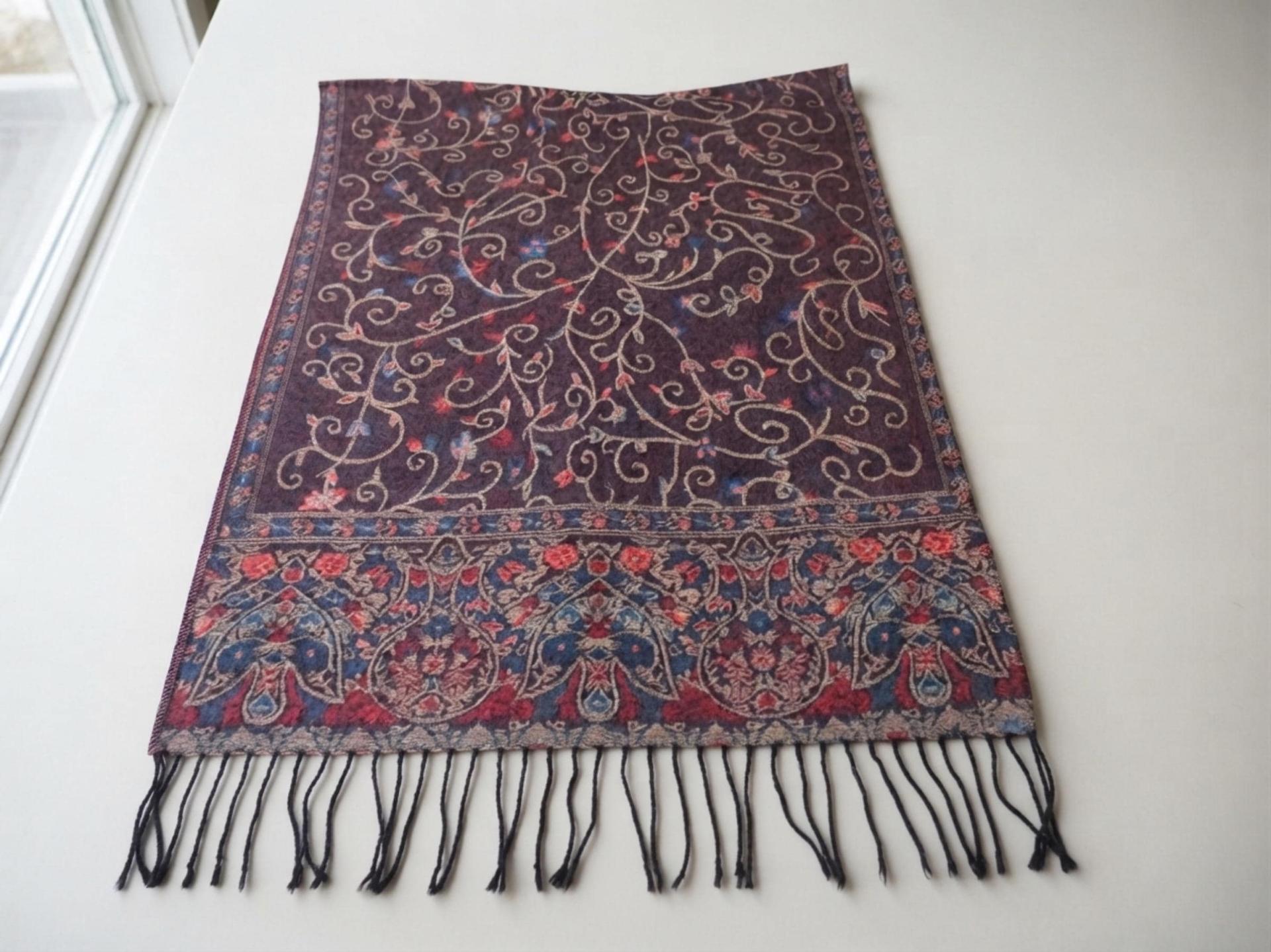Thick & Soft Pashmina Shawl and Scarf for Women, Jacquard Brocade, Blanket Shawl