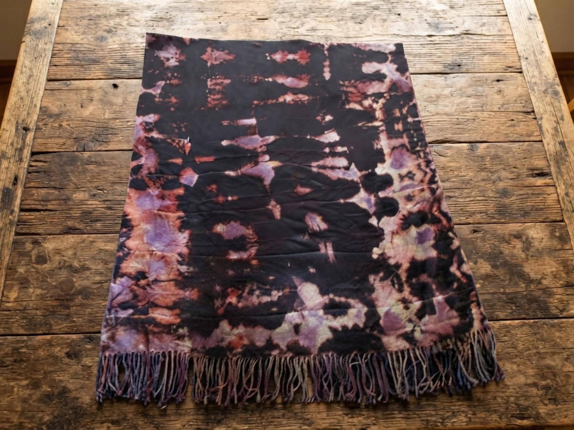 Hand Dyed Tie Dye Pashmina, Blanket Shawl, Wide Scarf, Head Wrap - Rayon Shawl