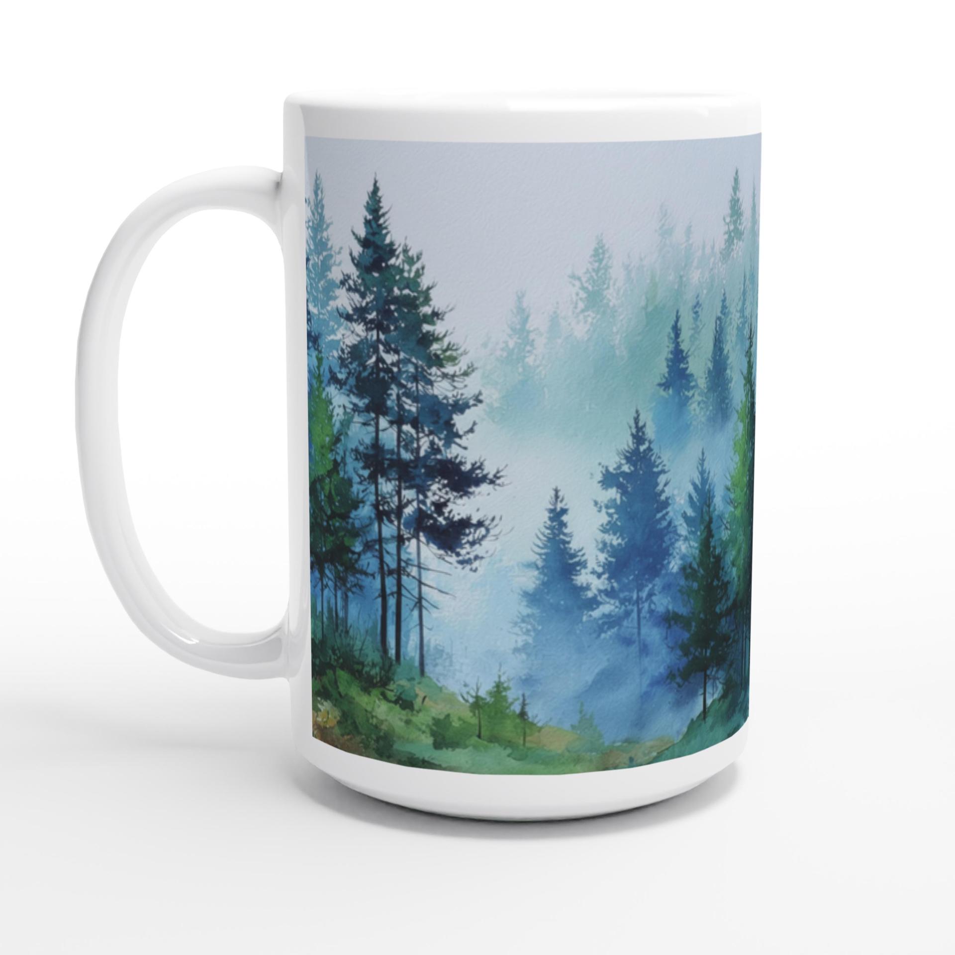 Set of Big Mugs, Forest Cup Set, Large 15 oz Matching Cups
