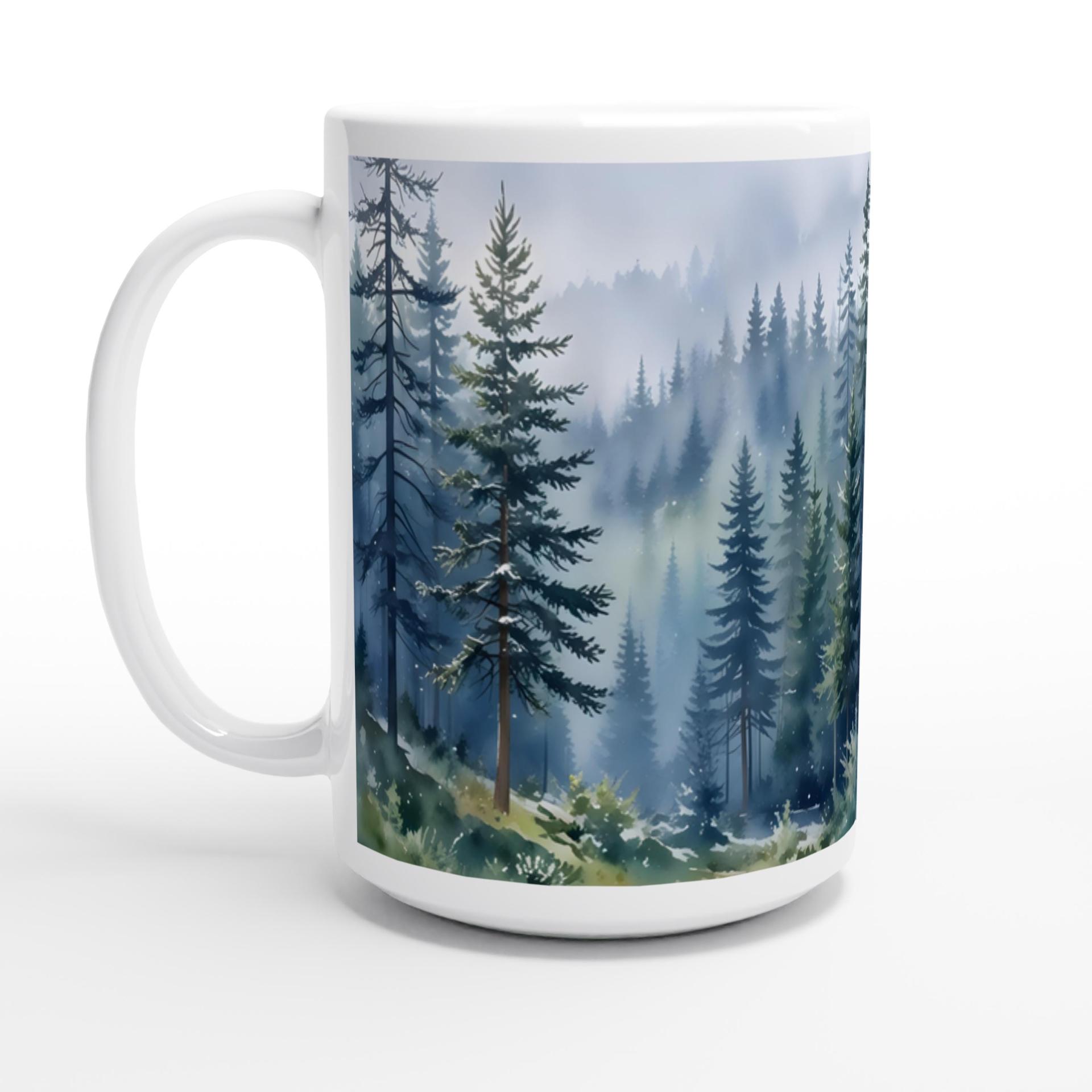 Set of Big Mugs, Forest Cup Set, Large 15 oz Matching Cups