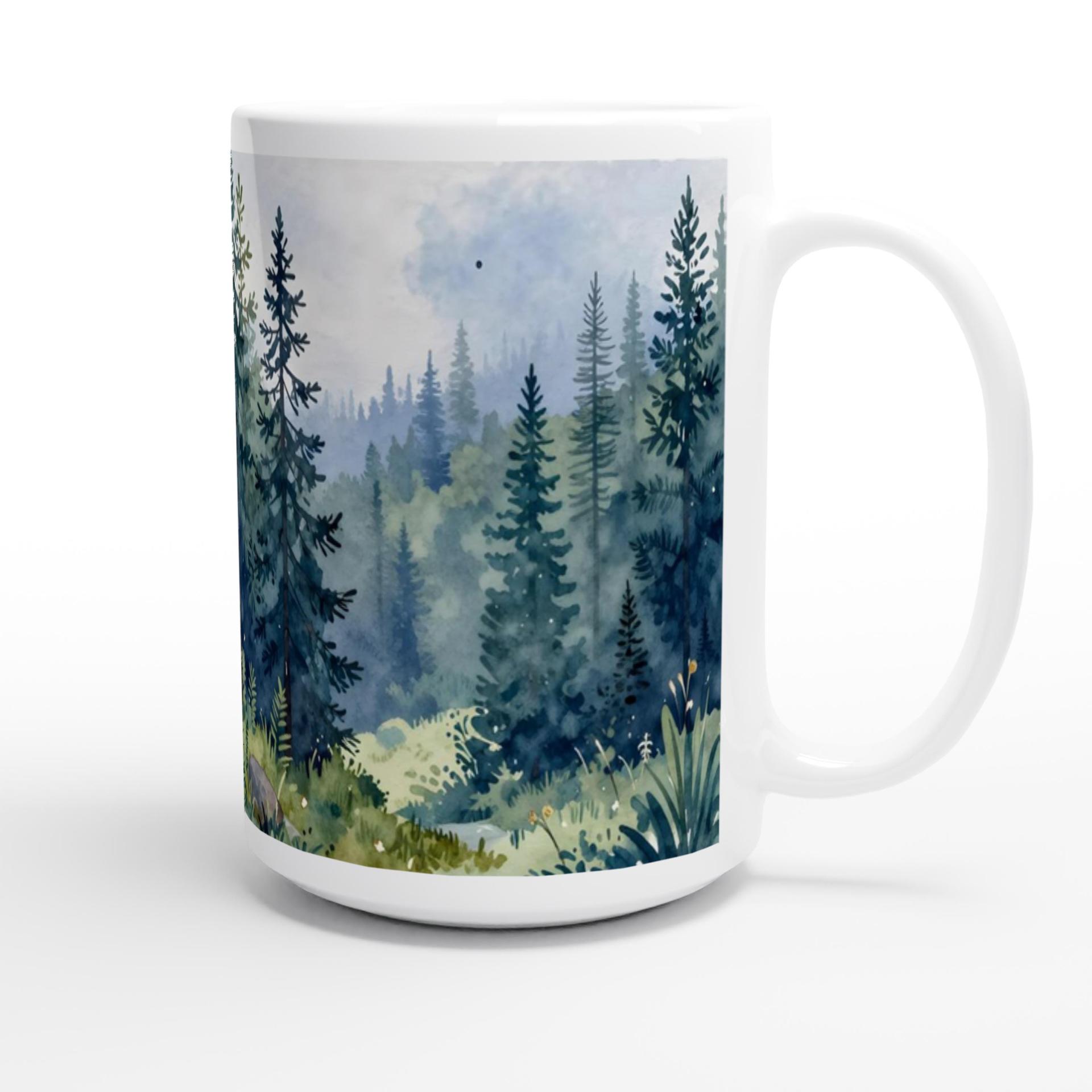 Set of Big Mugs, Forest Cup Set, Large 15 oz Matching Cups