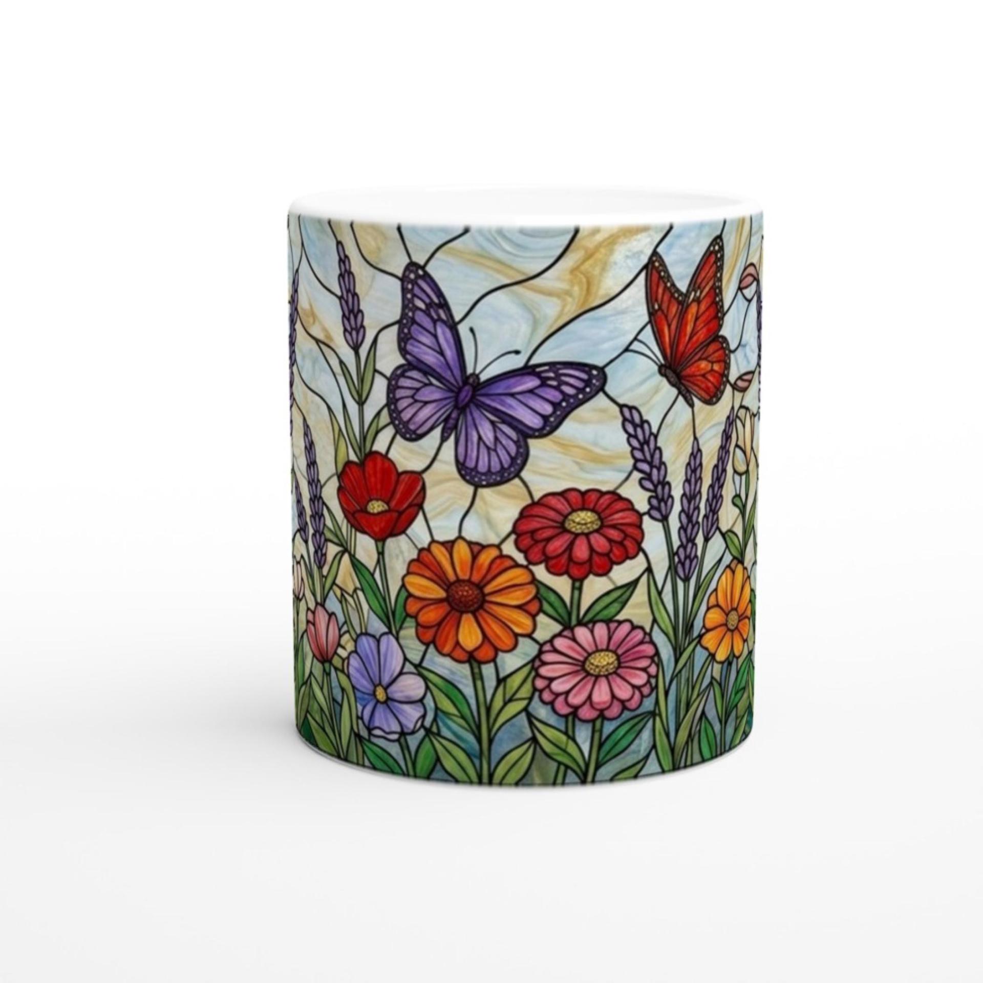 Butterfly Cups Set -  Large and Small Ceramic Mugs