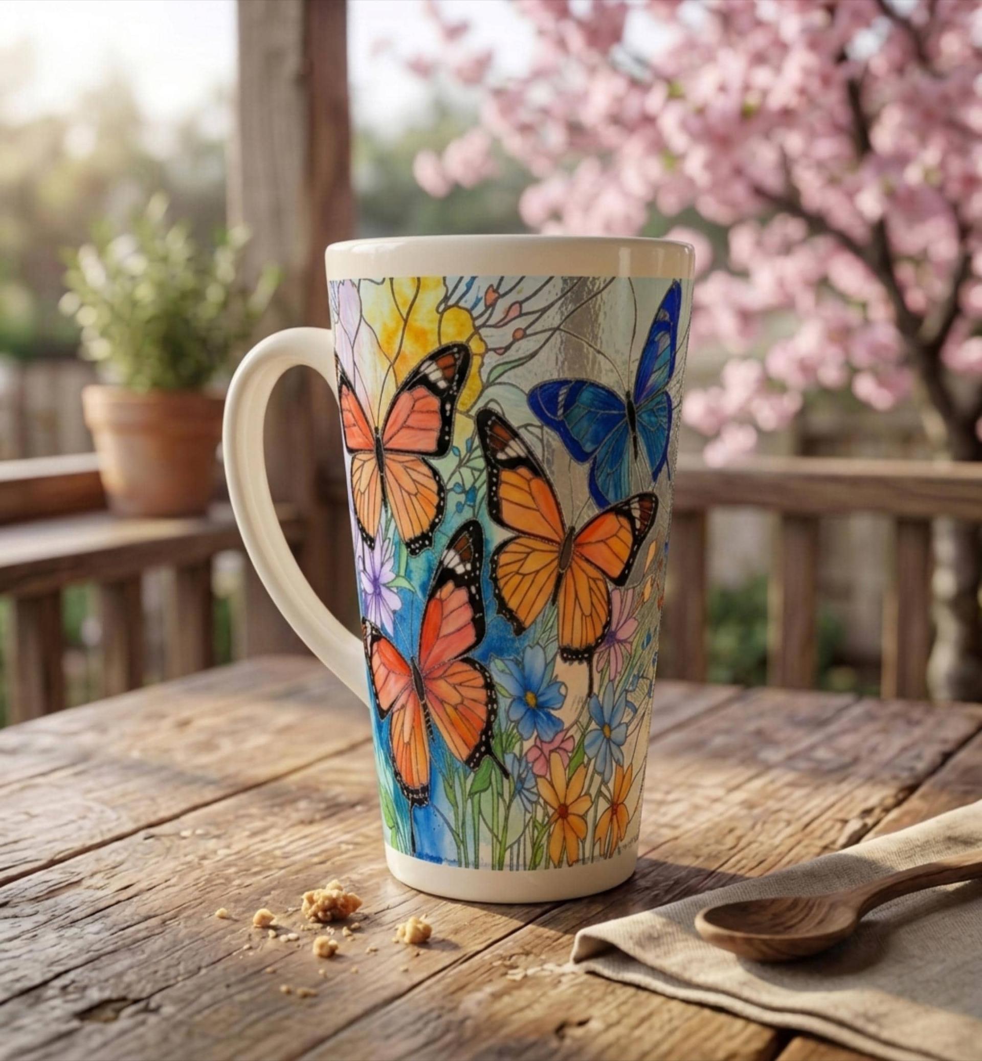 Latte 17oz Ceramic Mug - Coffee or Tea Cup, Extra Tall