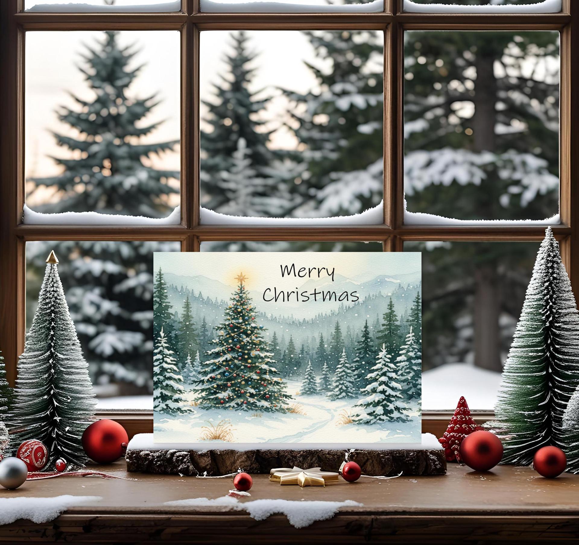 Christmas Gift Cards, Large Note Card, Money Card