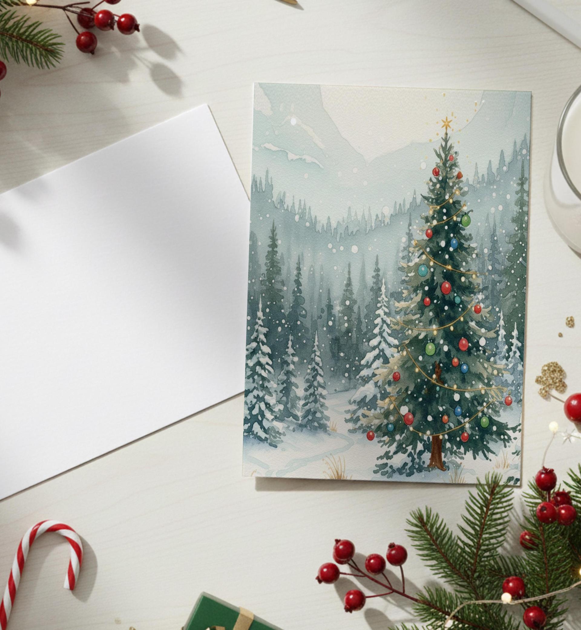 Christmas Gift Cards, Large Note Card, Money Card