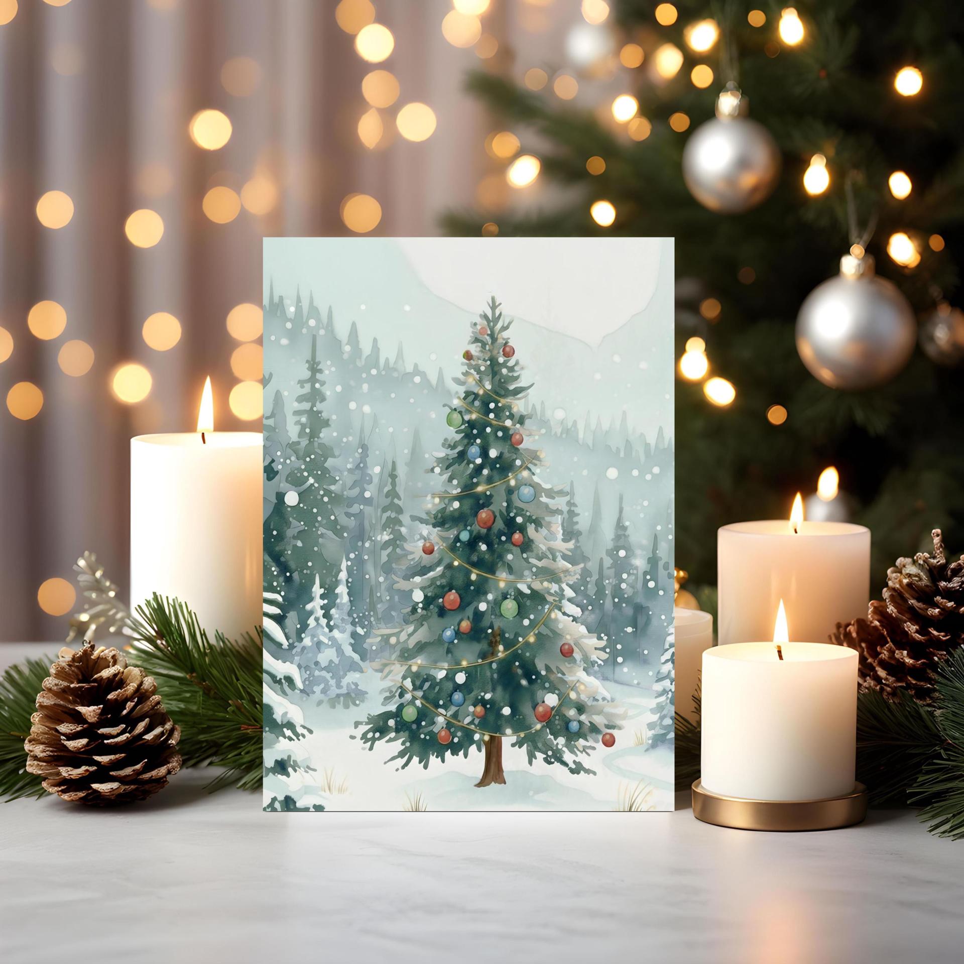 Christmas Gift Cards, Large Note Card, Money Card