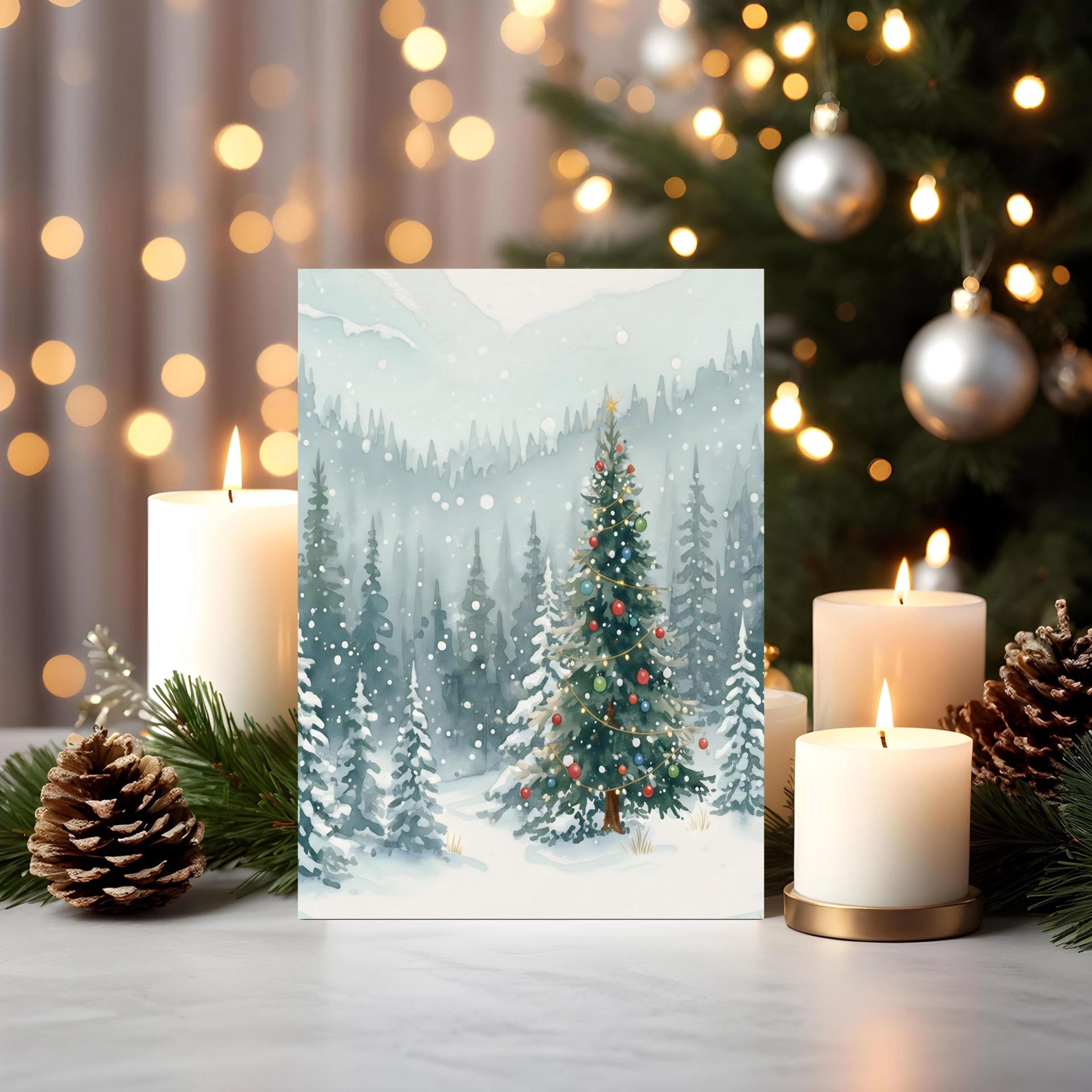 Christmas Gift Cards, Large Note Card, Money Card