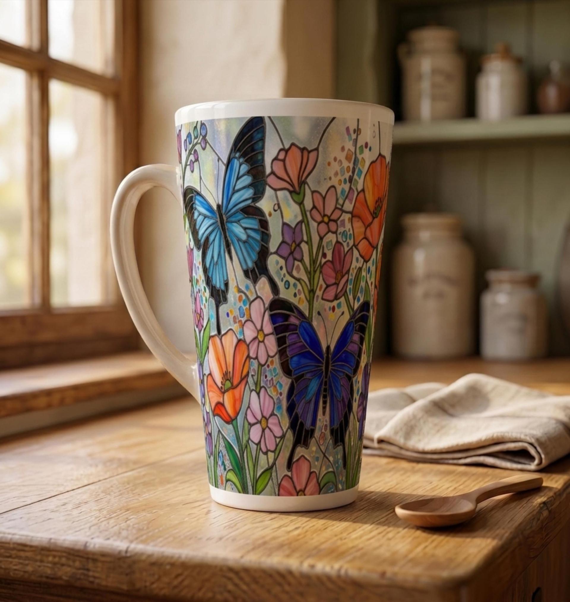 Latte 17oz Ceramic Mug - Coffee or Tea Cup, Extra Tall