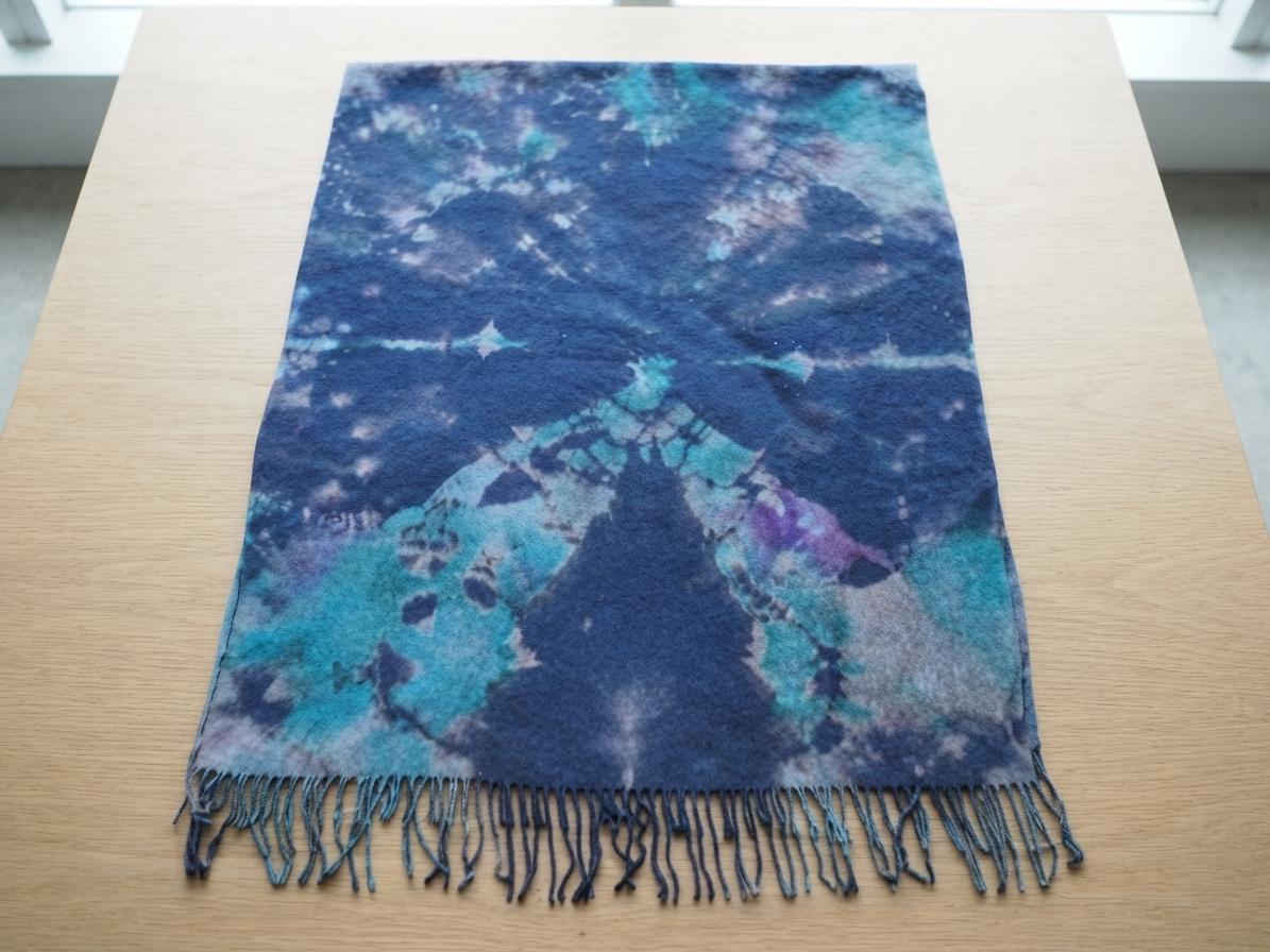 Hand Dyed Tie Dye Pashmina, Blanket Shawl, Wide Scarf, Head Wrap - Rayon Shawl
