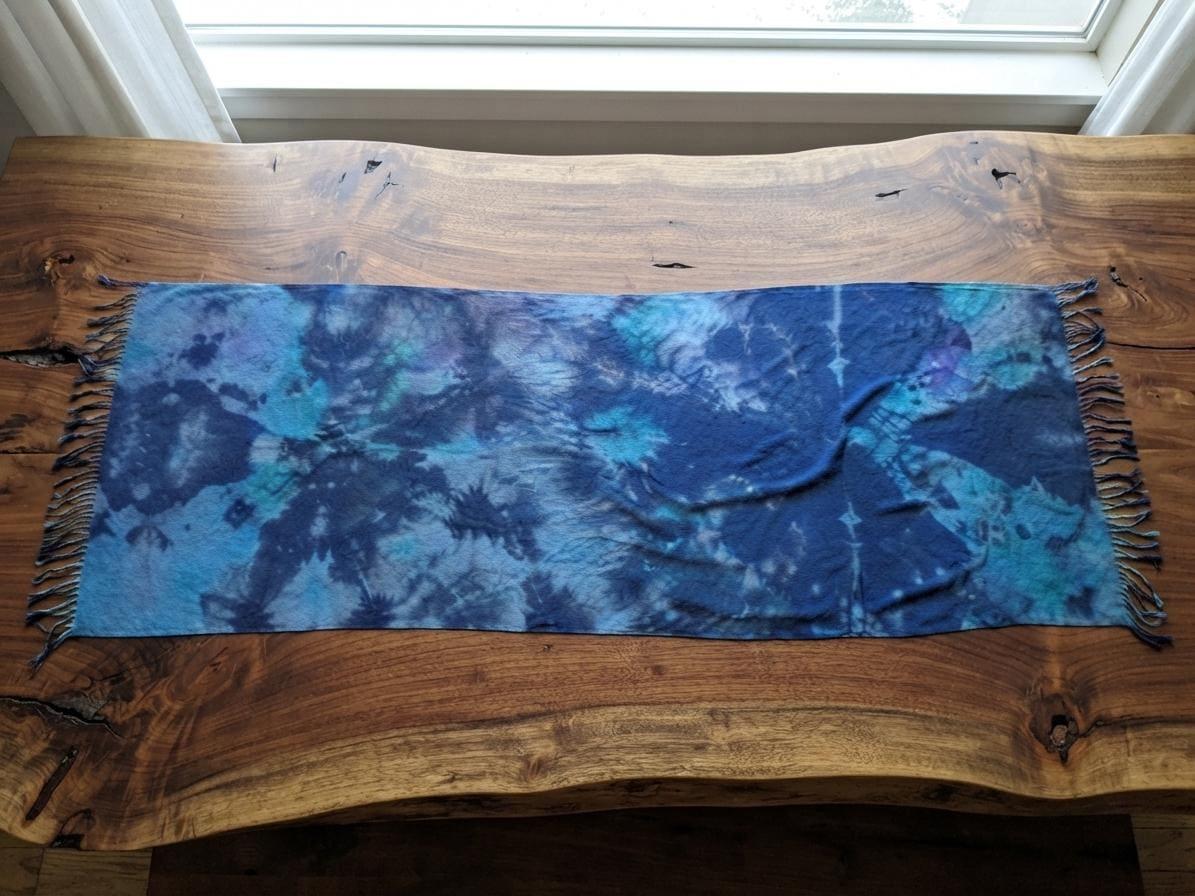 Hand Dyed Tie Dye Pashmina, Blanket Shawl, Wide Scarf, Head Wrap - Rayon Shawl