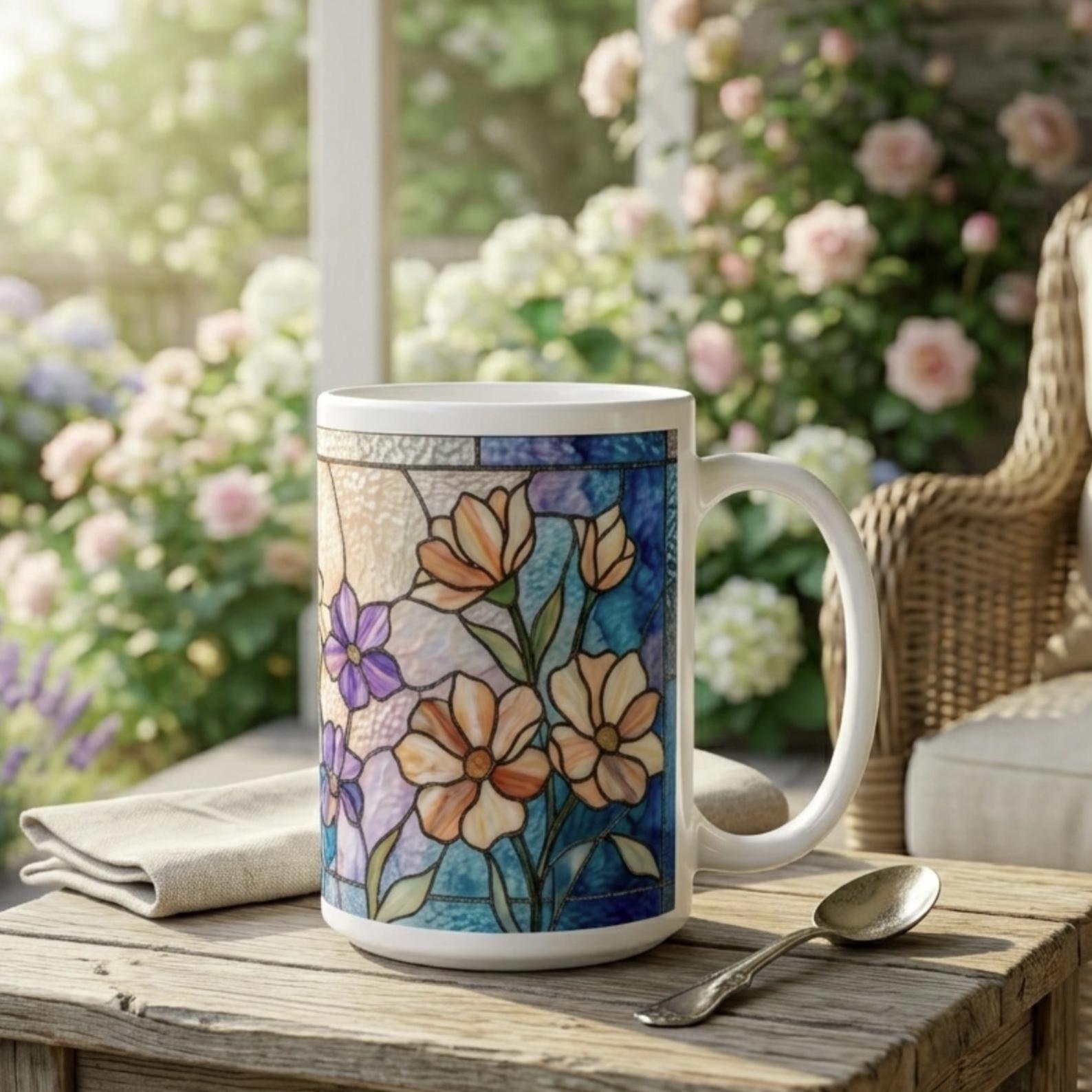 Floral Cups -  Large and Small Ceramic Mugs