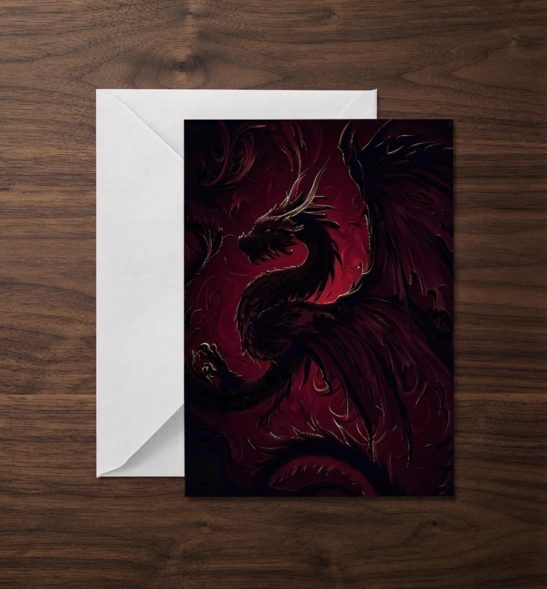 Dragon - Greeting Cards, Birthday Card, Large Notecards