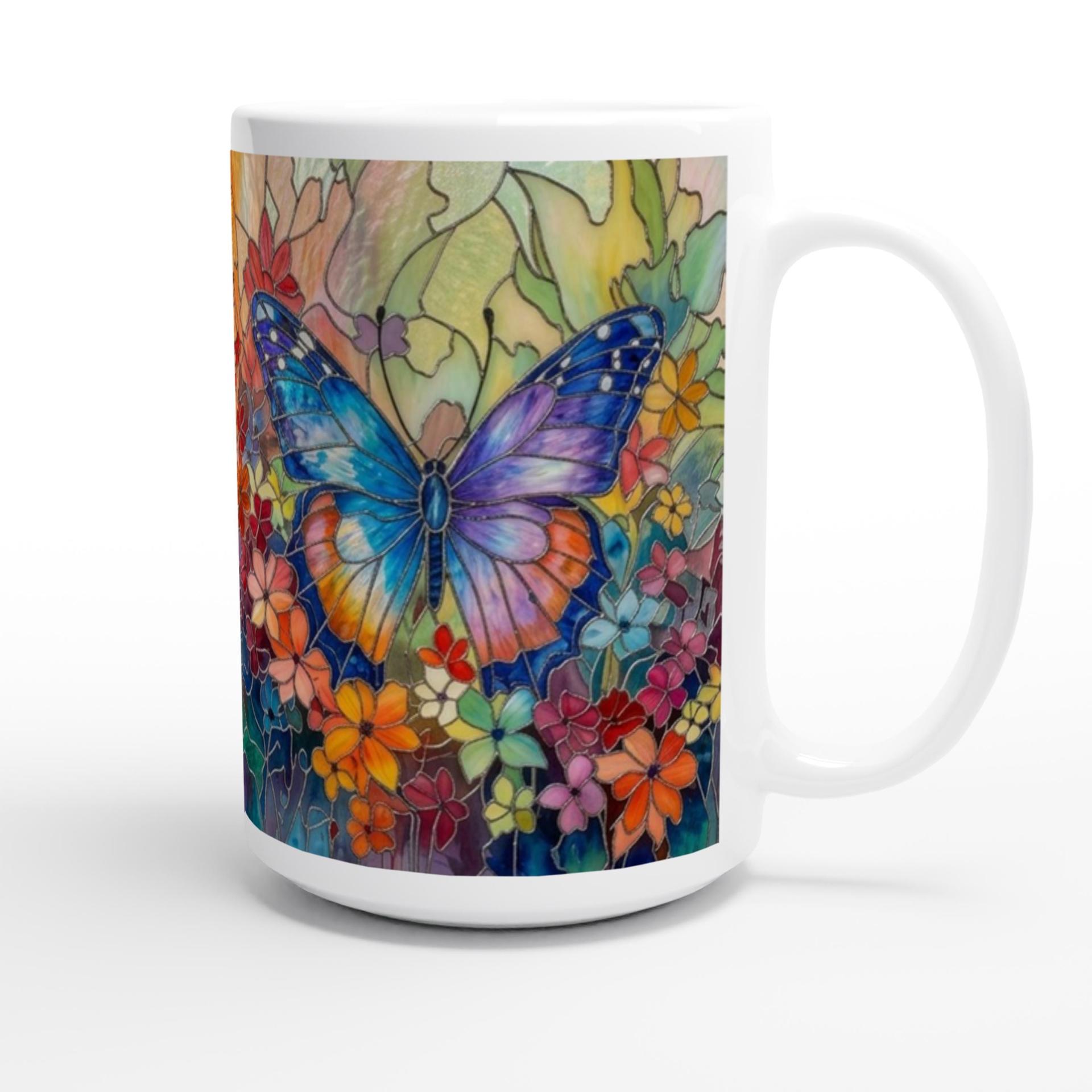Butterfly Cups Set -  Large and Small Ceramic Mugs